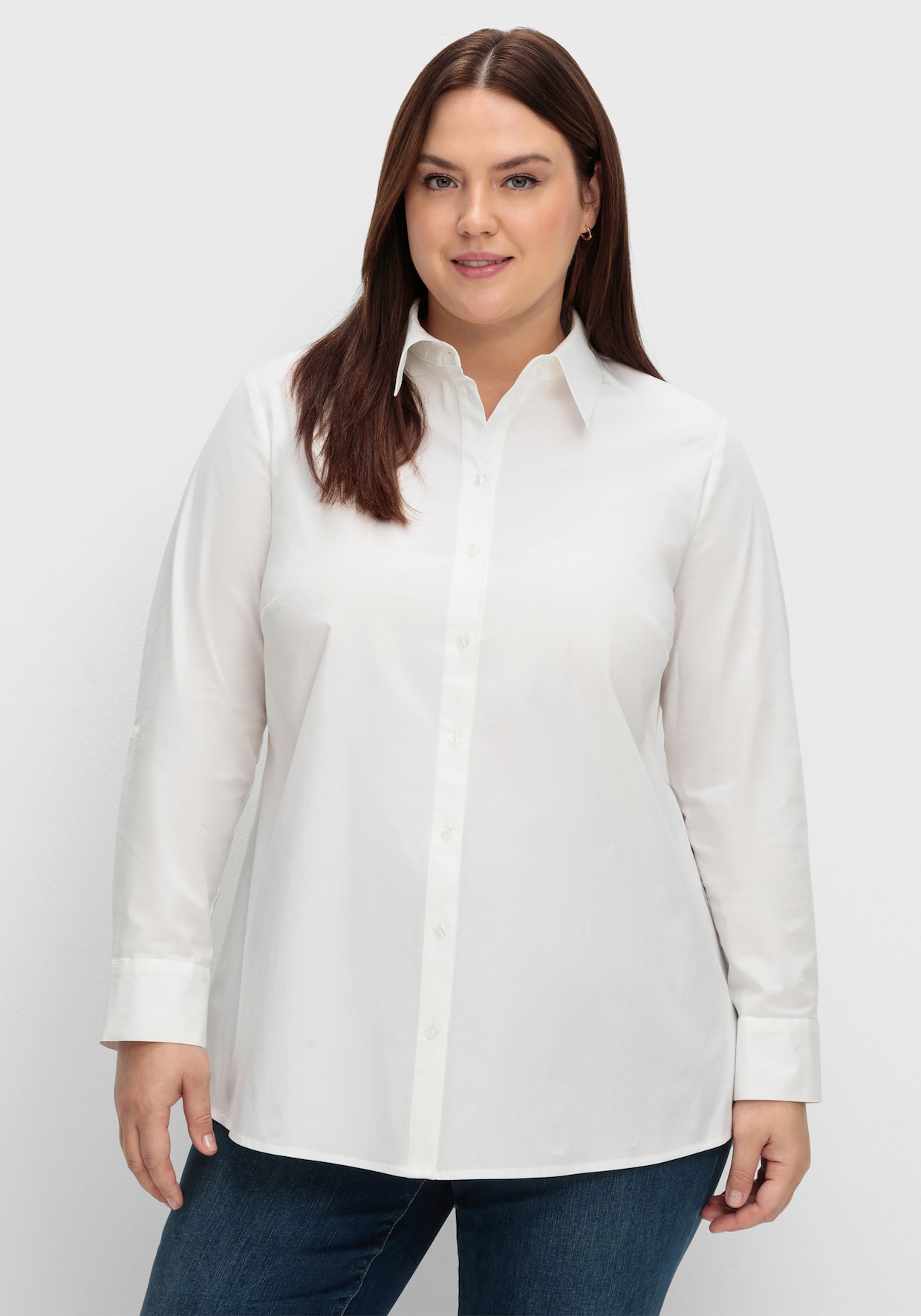 sheego Katoenen blouse - wit