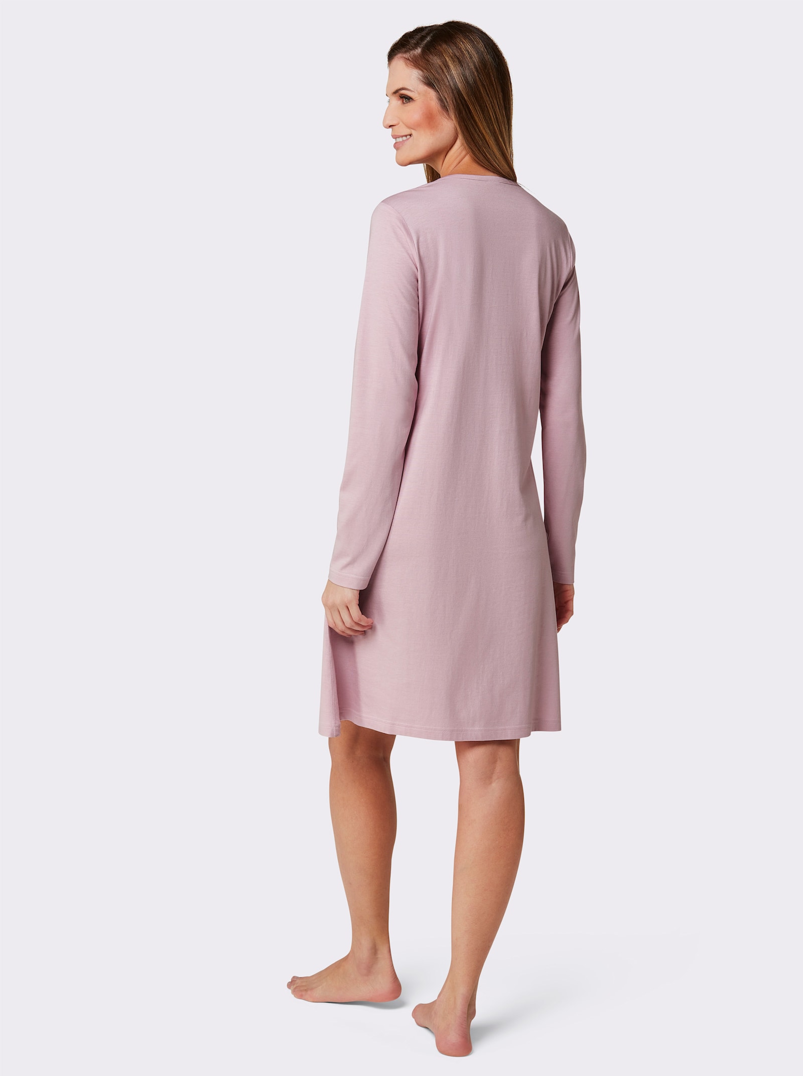 wäschepur Sleepshirts mit Grafikmuster - mittelblau-rosé-bedruckt + flieder