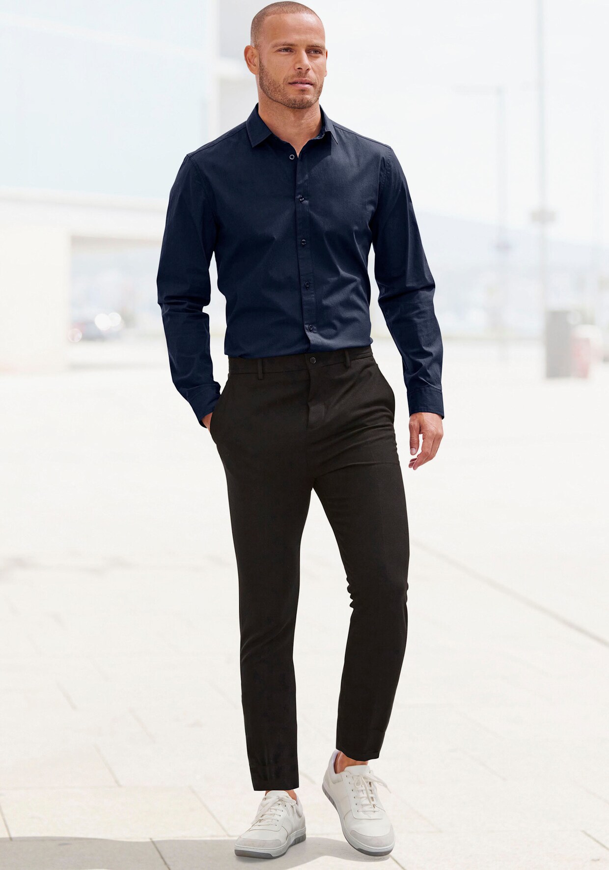 Overhemd met lange mouwen - navy