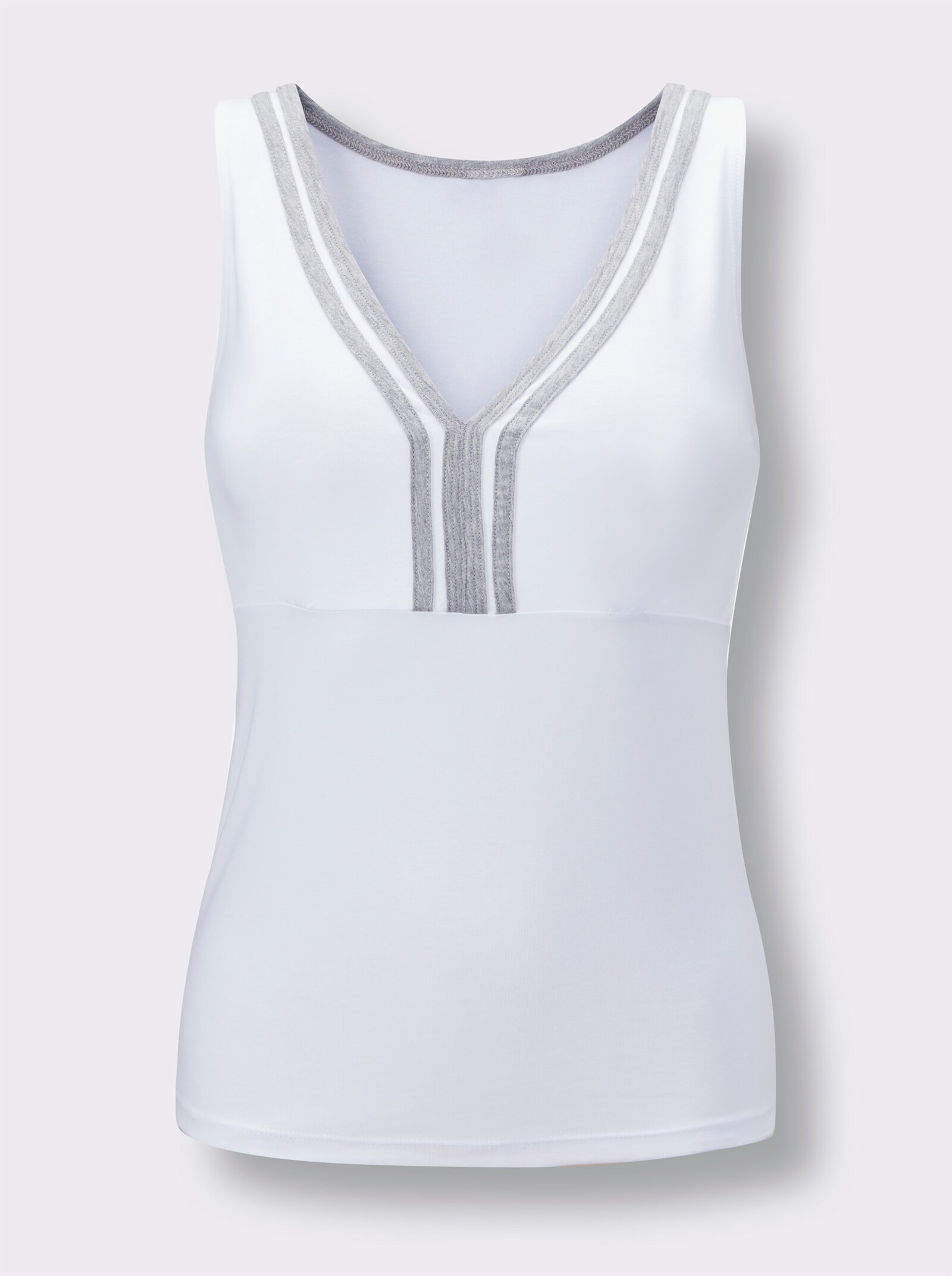 wäschepur Behahemd met contrastpaspel - wit