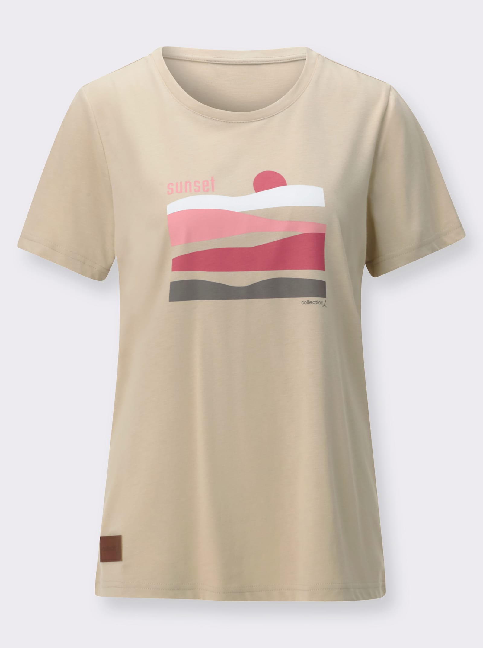 Kurzarmshirt mit Grafik-Print - sand-erdbeere