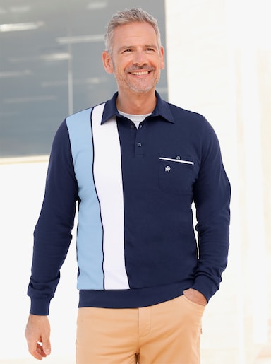 Marco Donati Longsleeve - marine/bleu gestreept