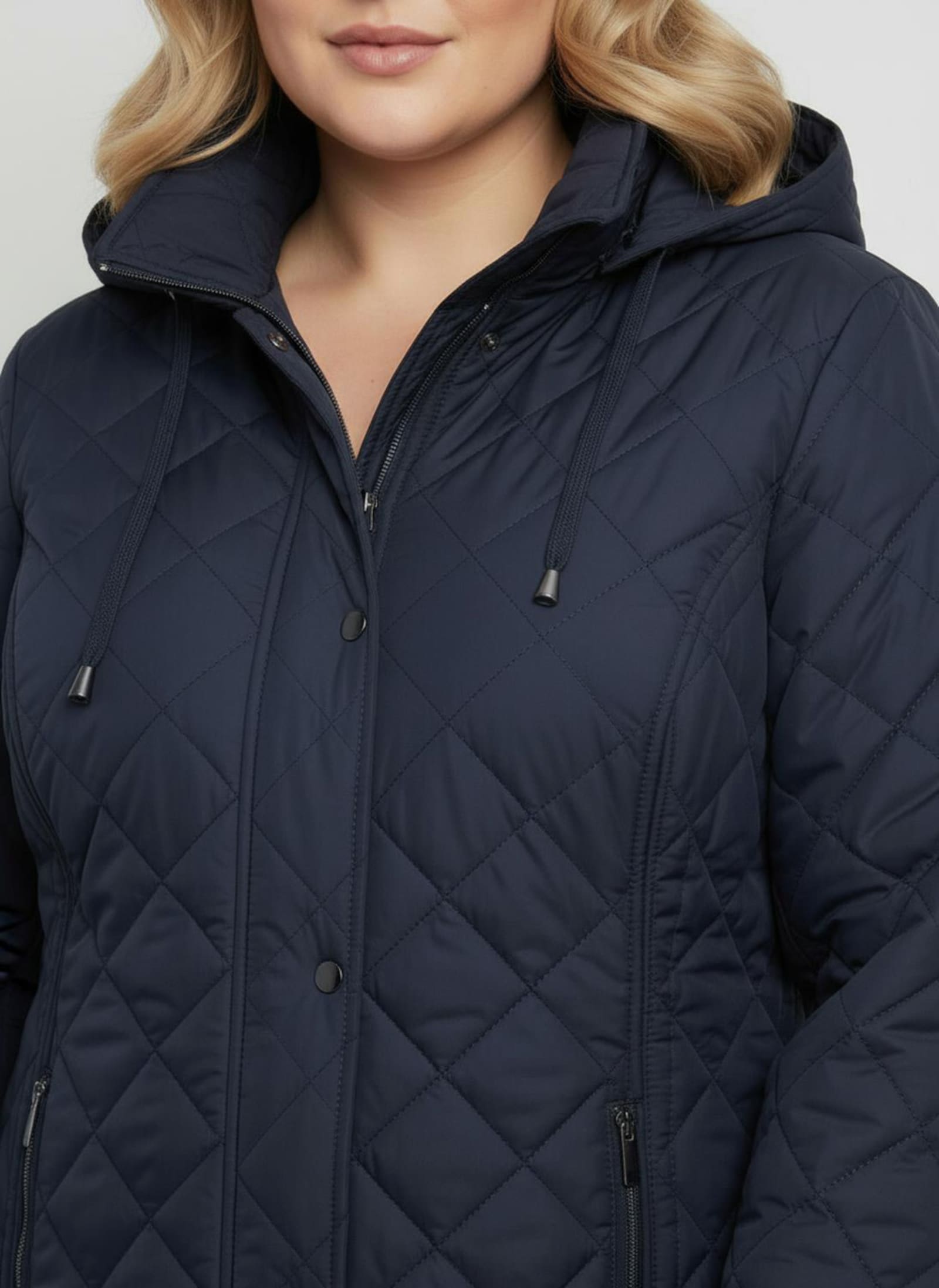 Winterjacke mit Schlingenknopf-Verschluss - marine