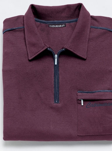 Catamaran Poloshirt met lange mouwen - aubergine