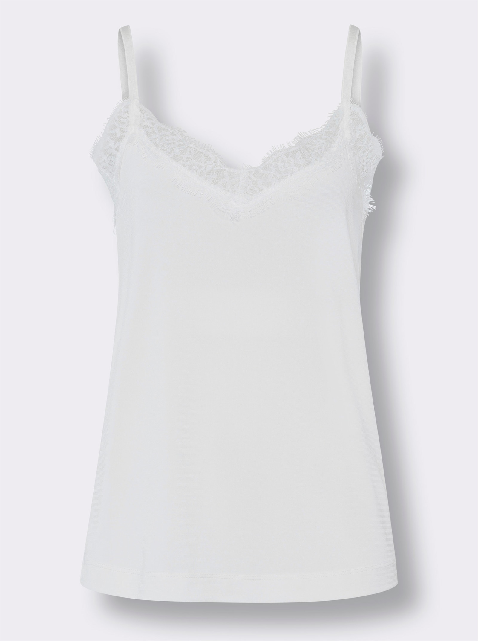 heine Spitzentop mit Spaghettiträgern - ecru