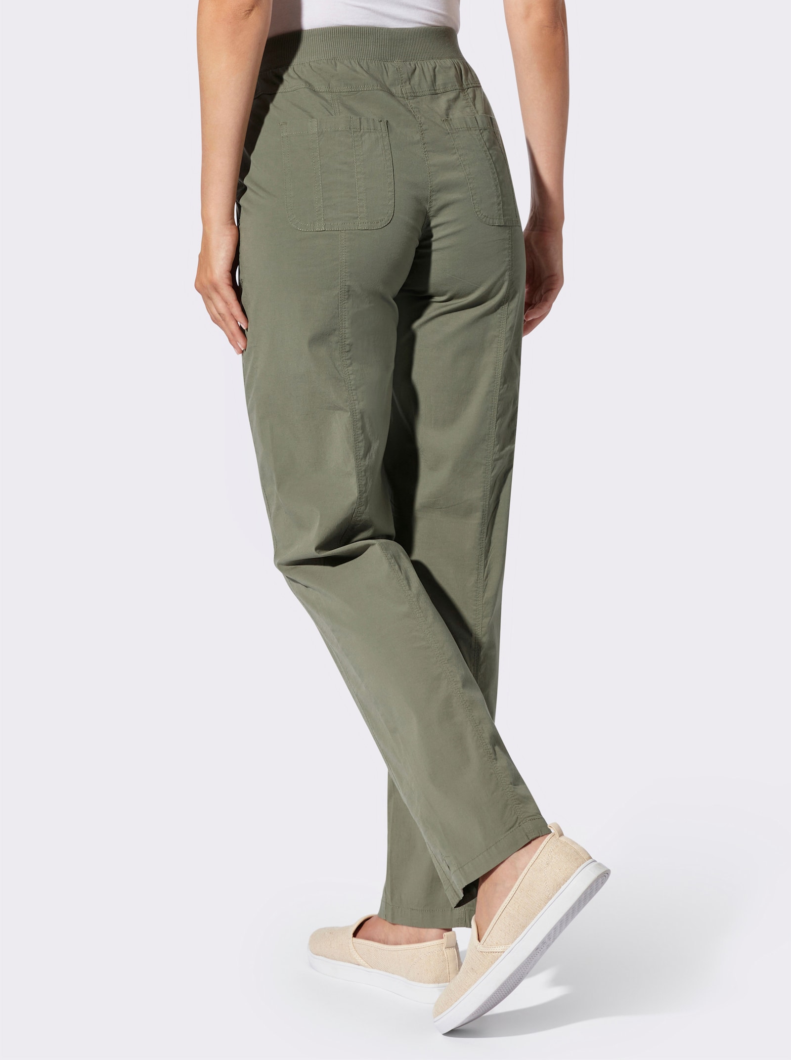 Schlupfhose mit funktionalen Taschen - khaki