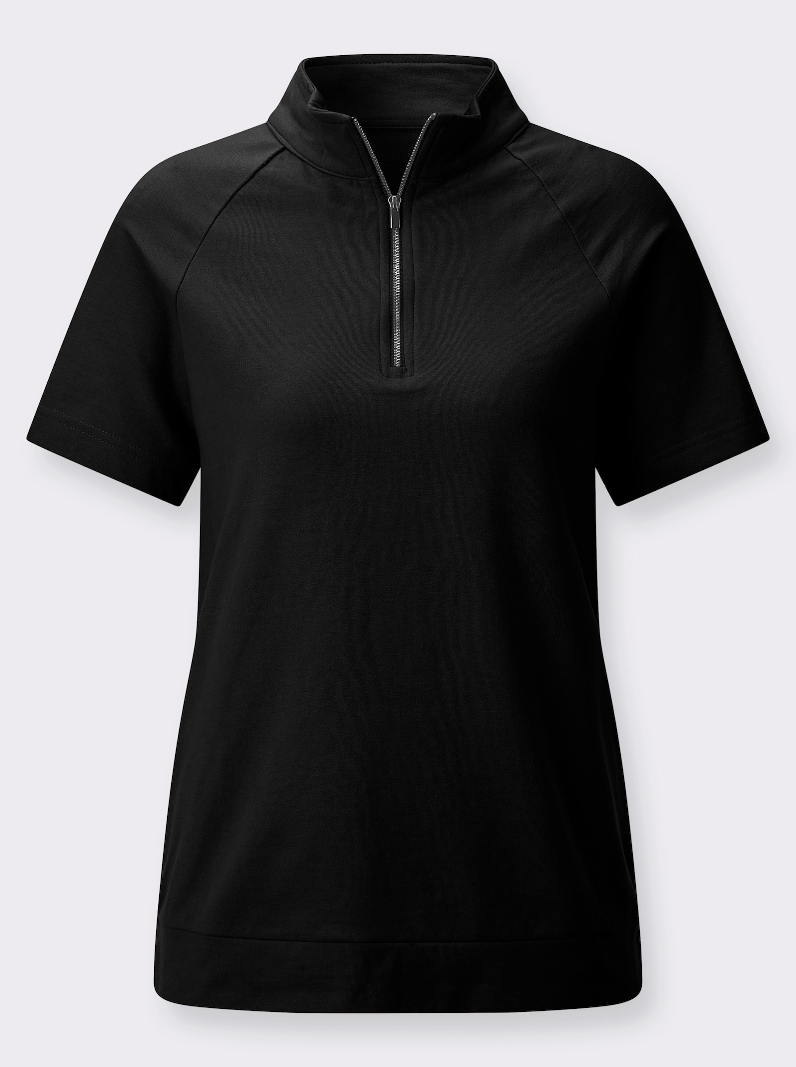 Sweatshirt mit überschnittenen Schultern - schwarz