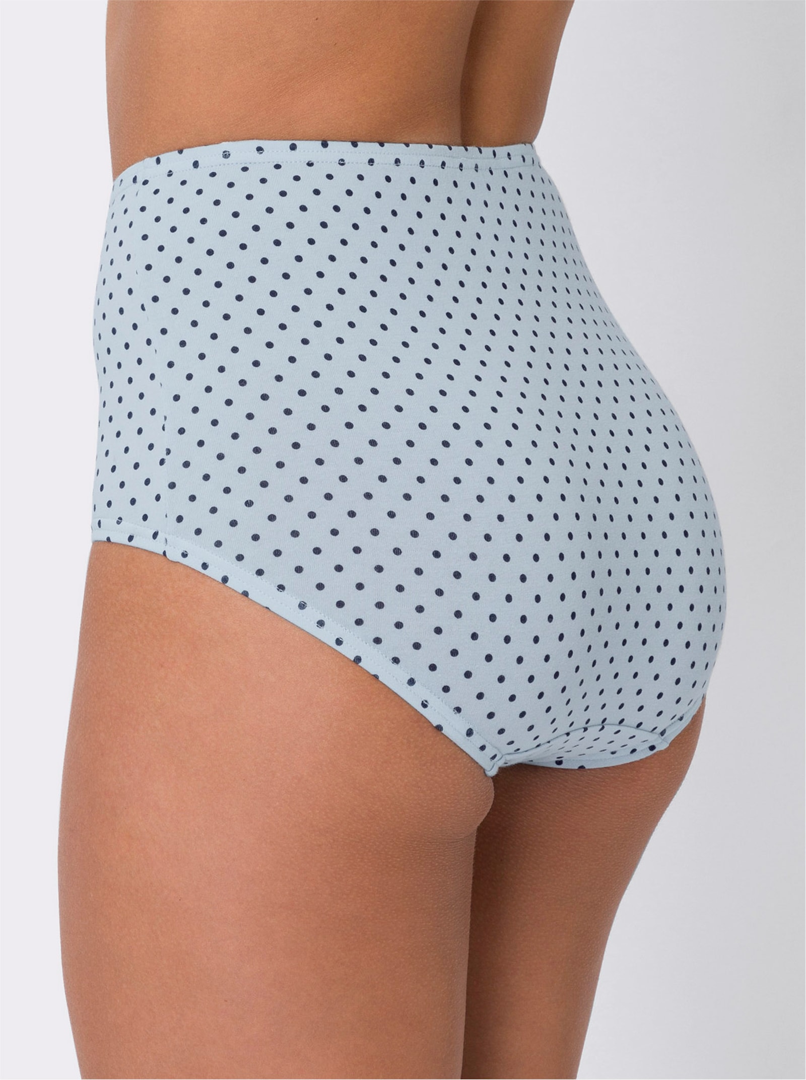 Taillenslip mit Baumwollzwickel - nachtblau-hellblau
