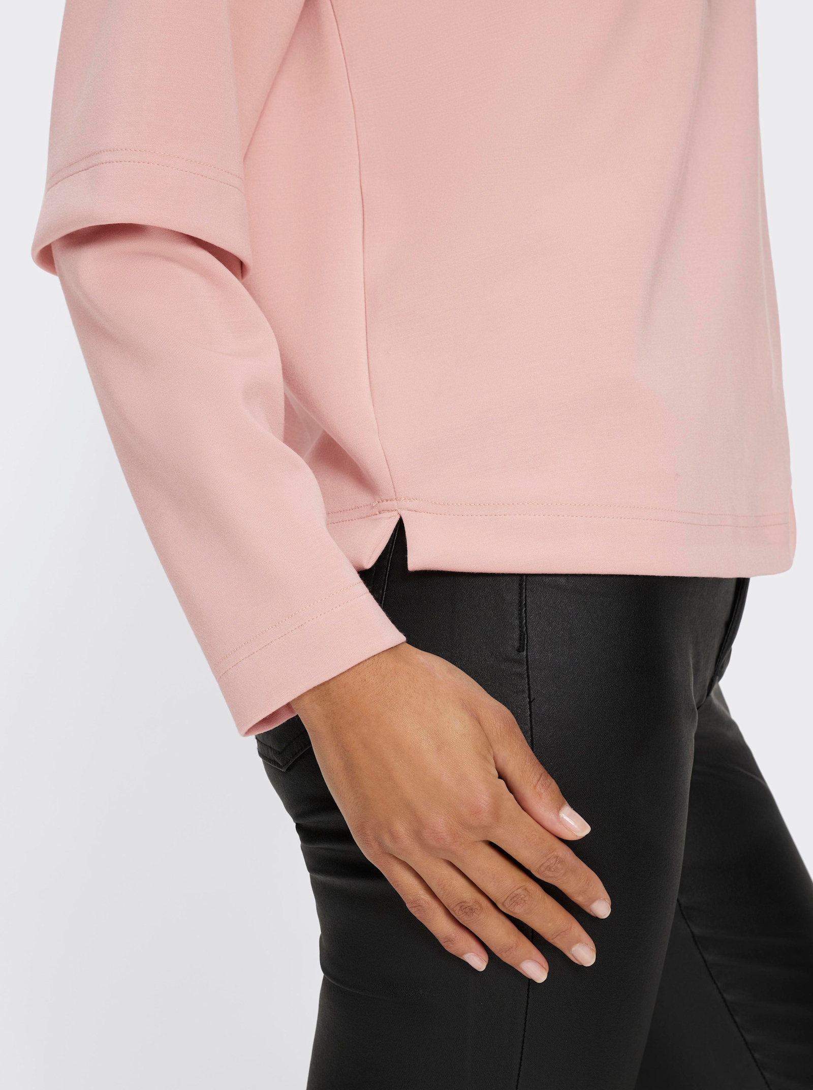 heine Sweatshirt in 2-in-1-look - poudre