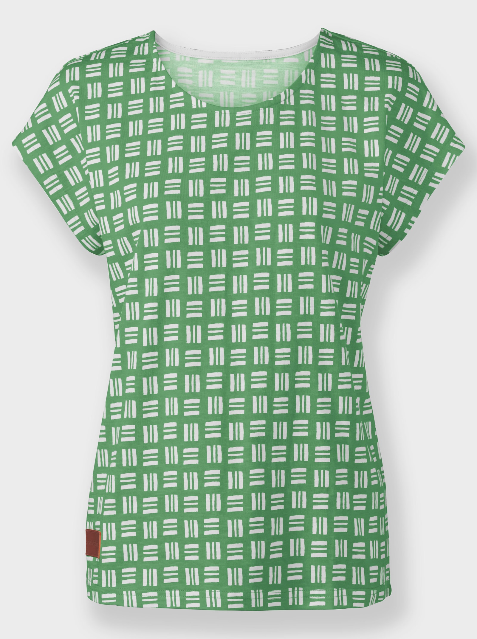 Print-Shirt aus reiner Baumwolle - apfel-ecru-bedruckt