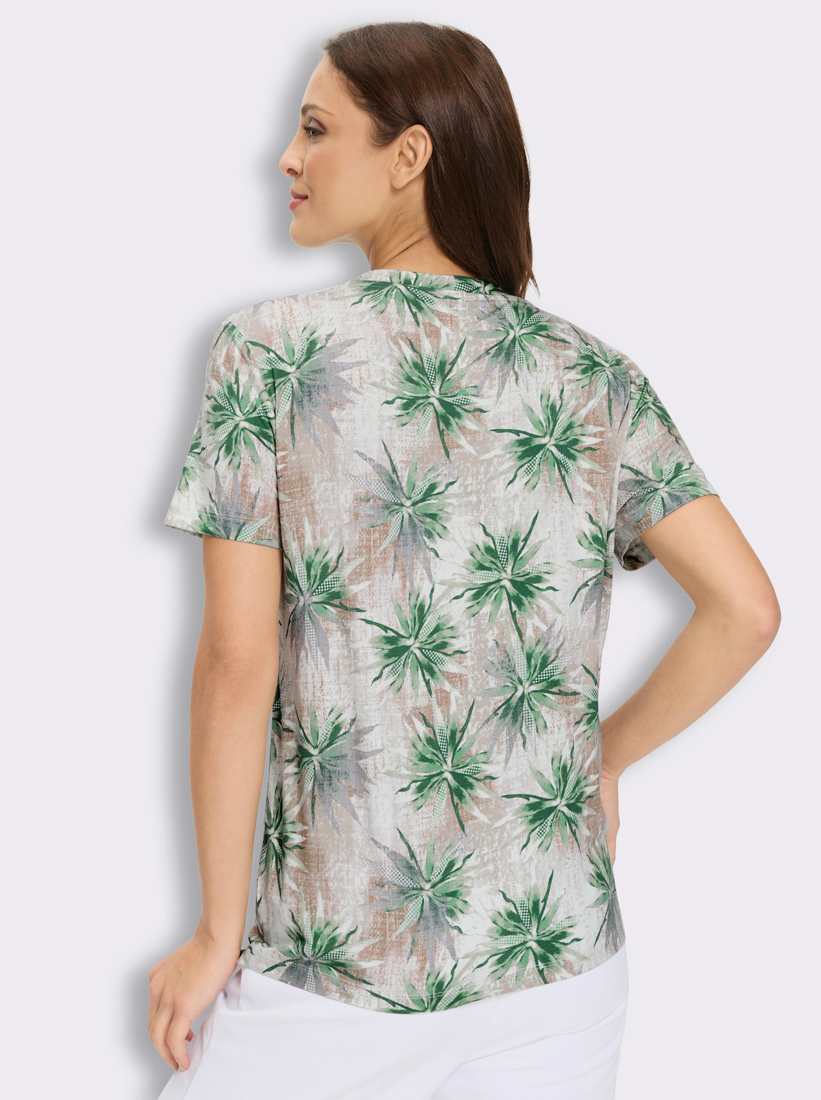 2-in-1-Shirt mit Elasthan-Anteil - reseda-moos-bedruckt