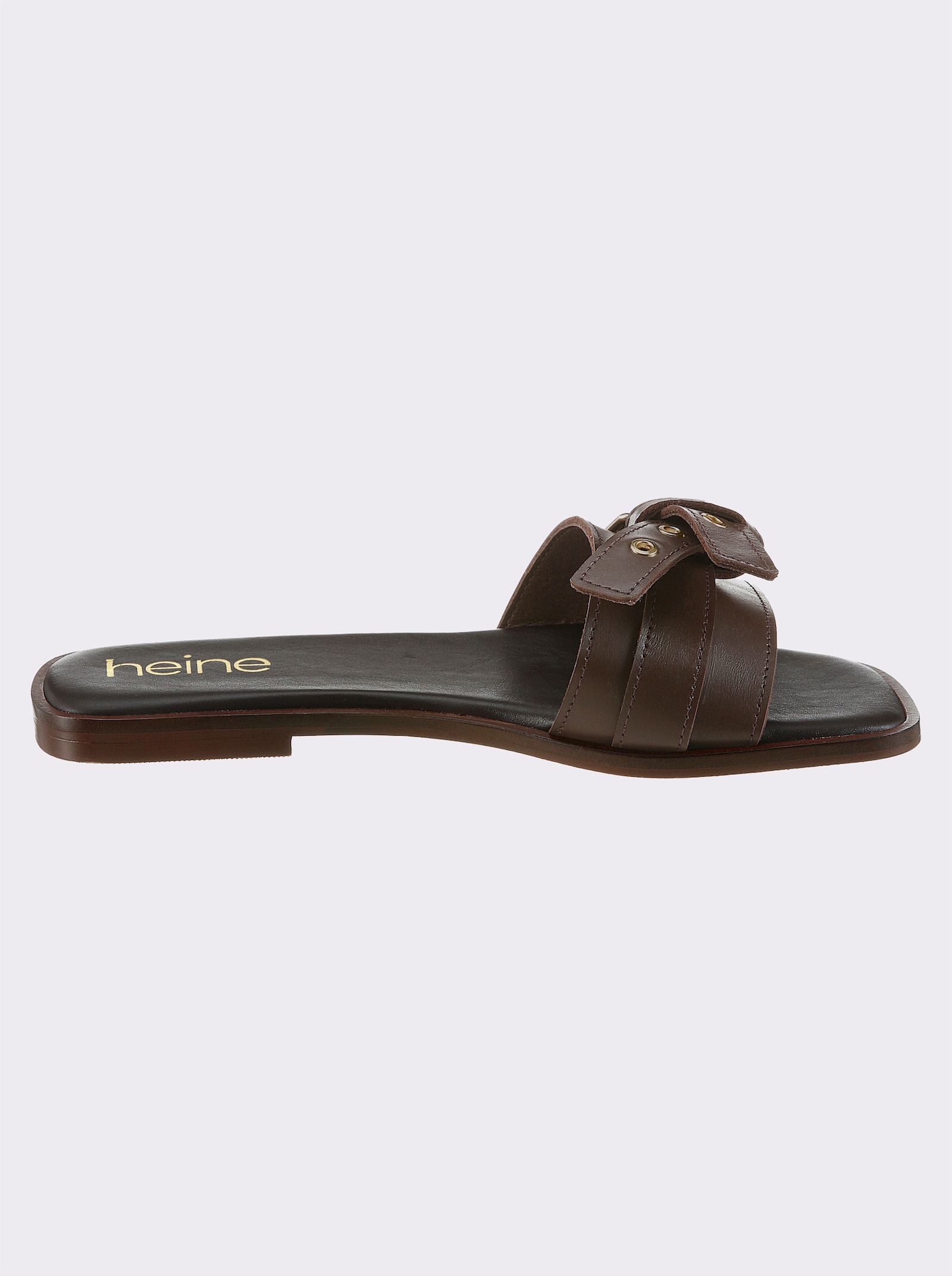 heine Pantolette mit Schnallen-Optik - braun