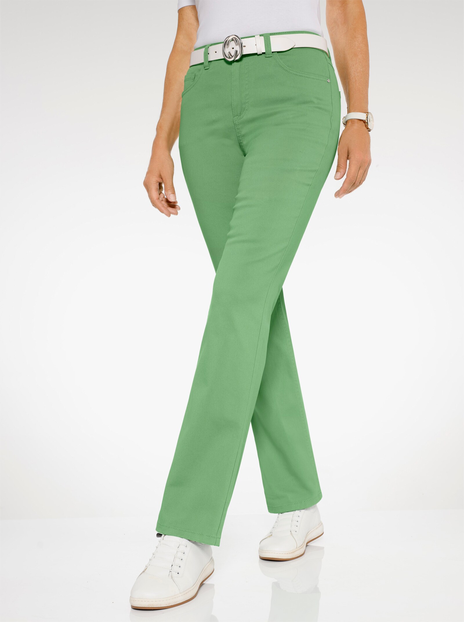 5-Pocket-Jeans mit lässig weiten Beinen - apfel