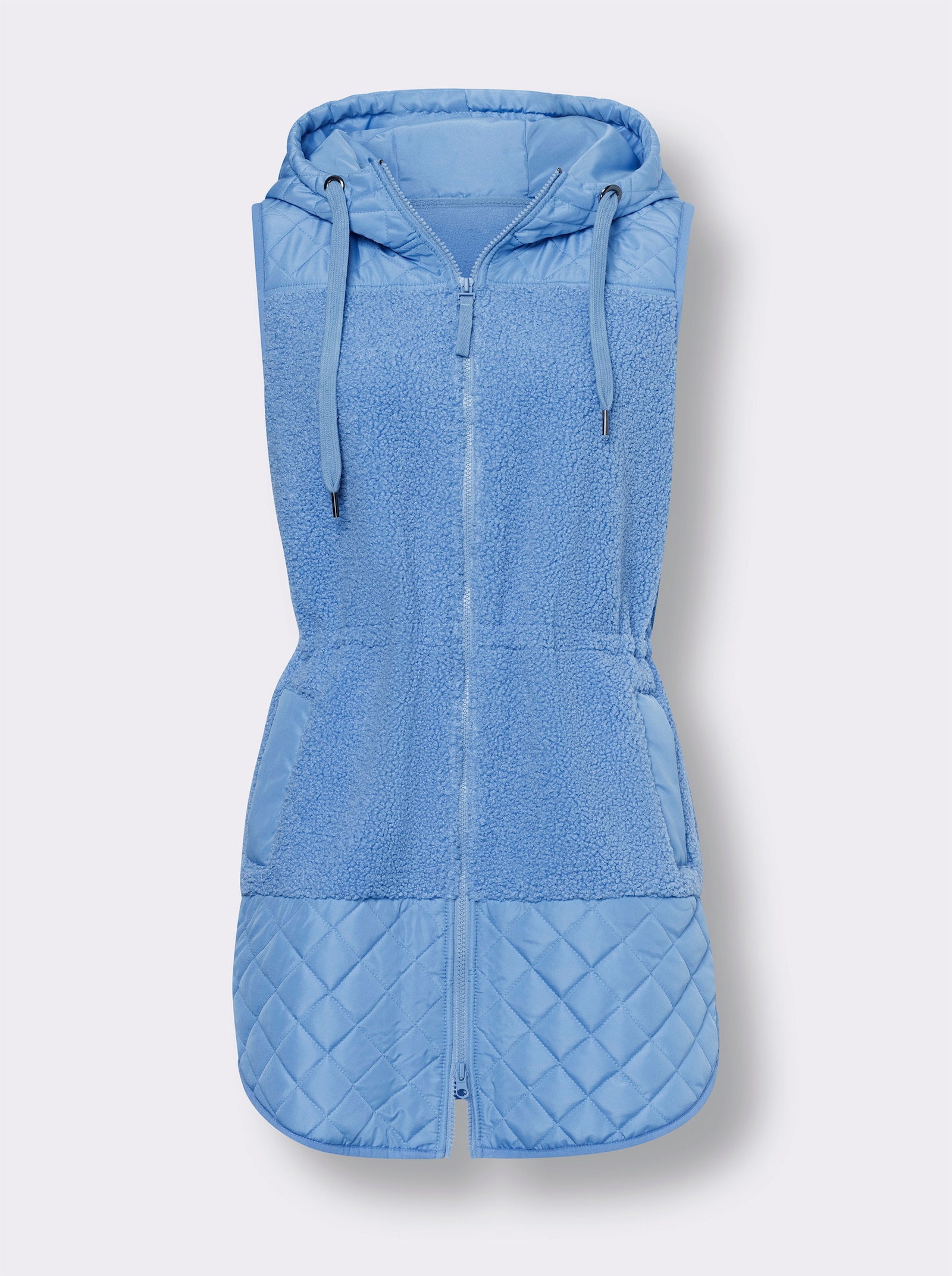 heine Fleeceweste mit Stepp-Partien - himmelblau