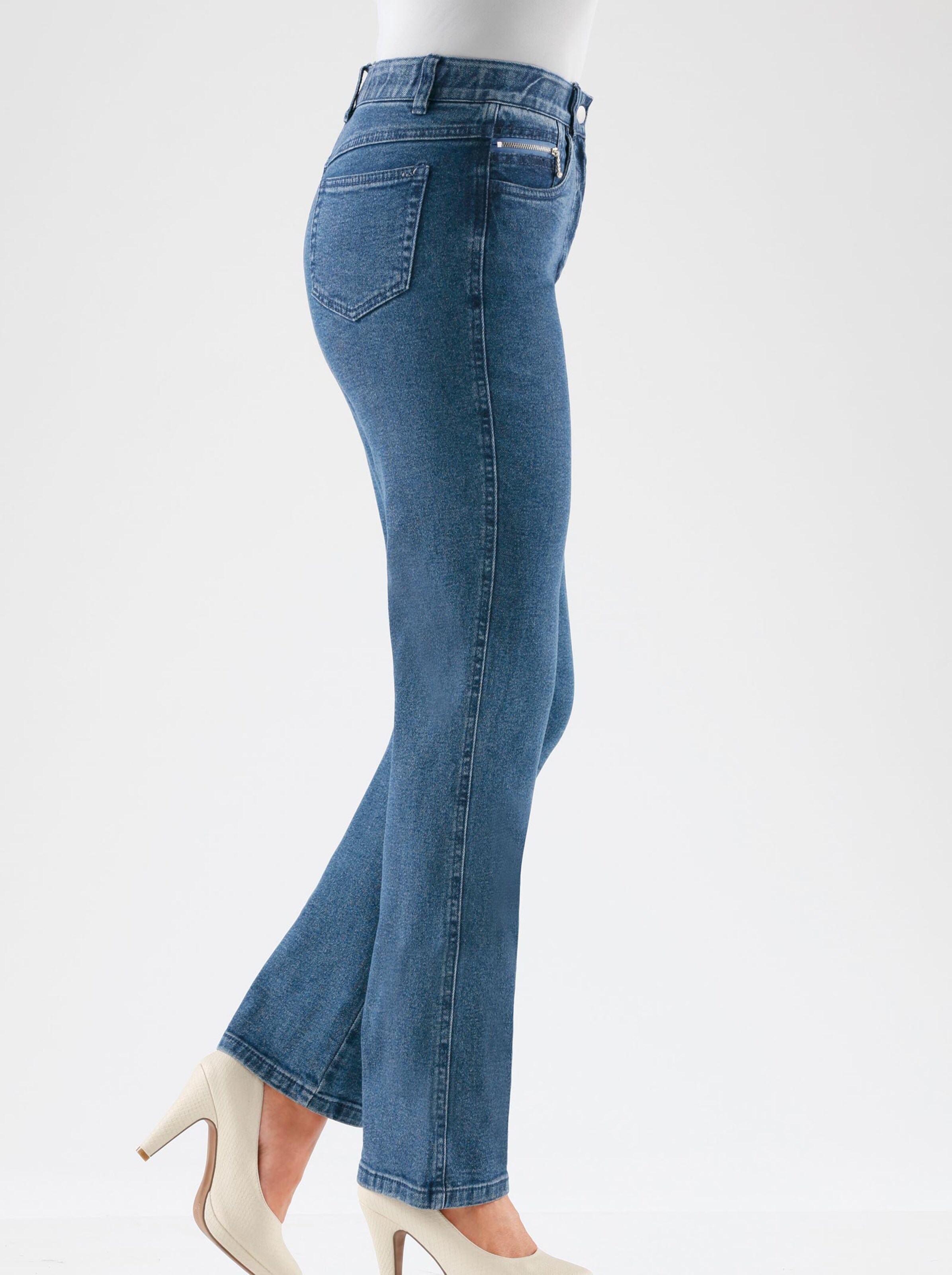 Damenmode Jeans 5-Pocket-Jeans in blue-stone-washed 