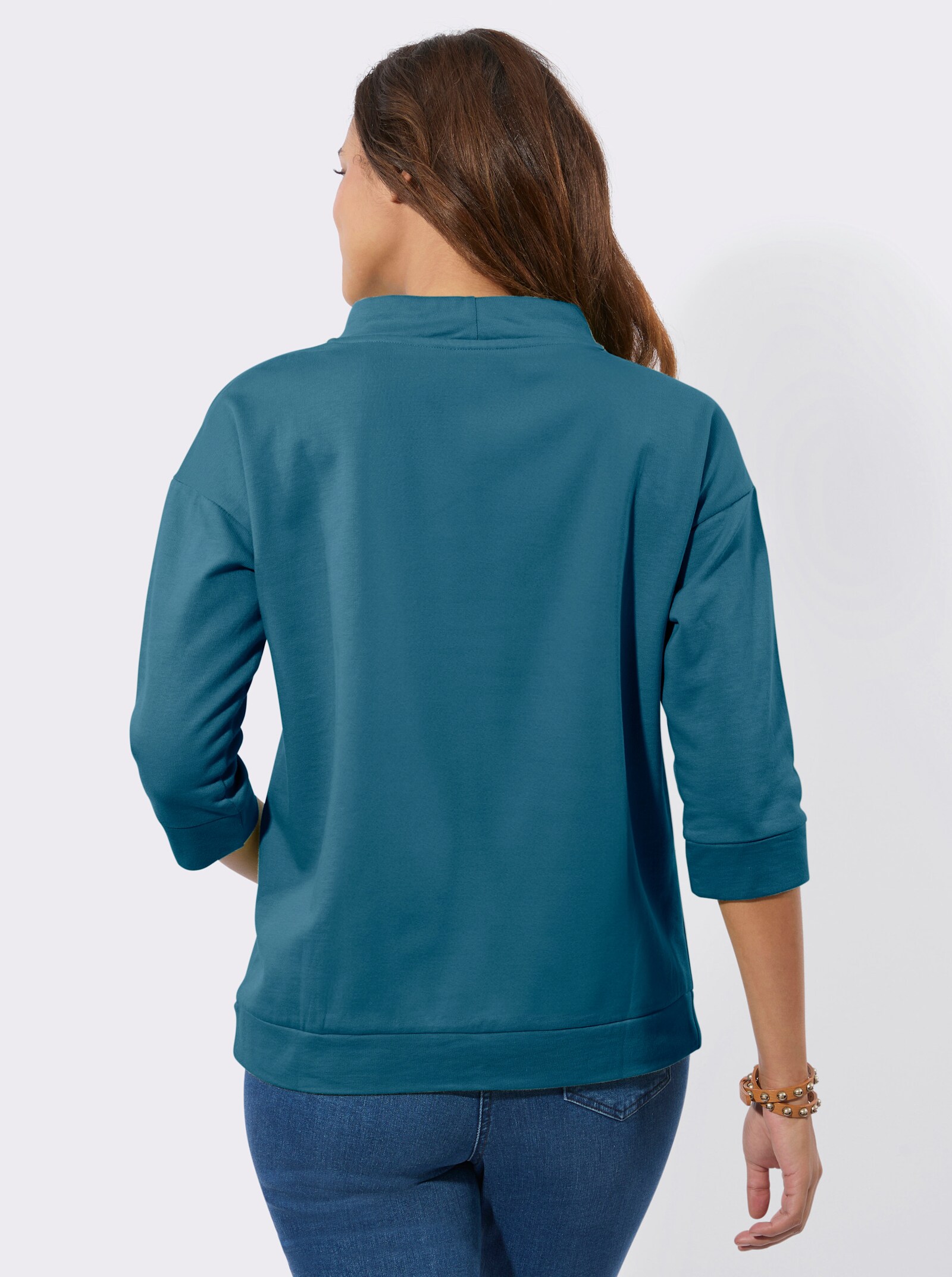 Sweatshirt mit überschnittenen Schultern - topas