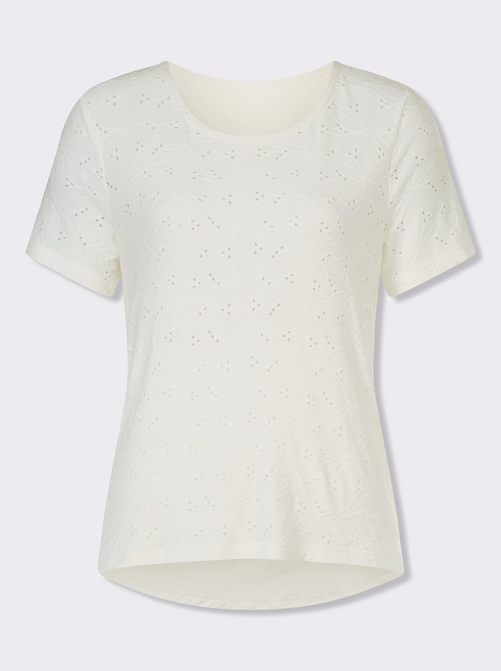 heine Kanten shirt met ritssluiting - ecru