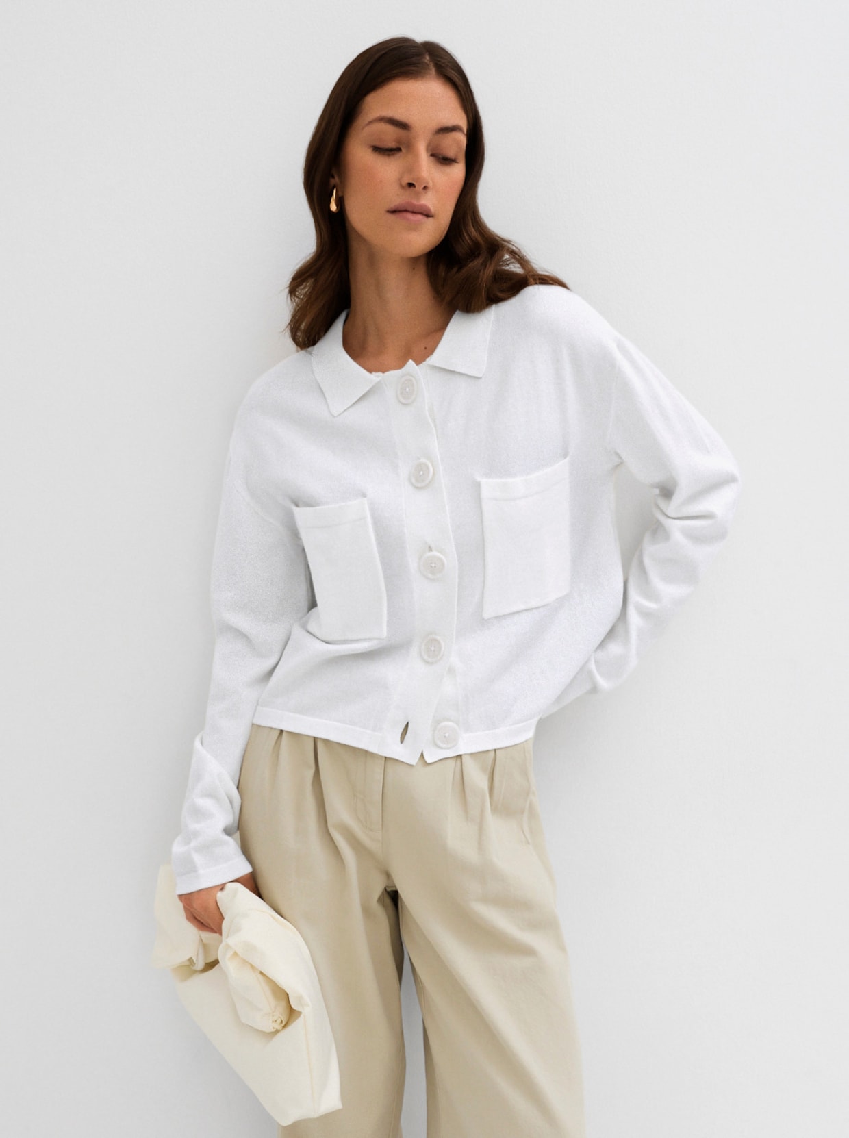 Strickjacke - weiß
