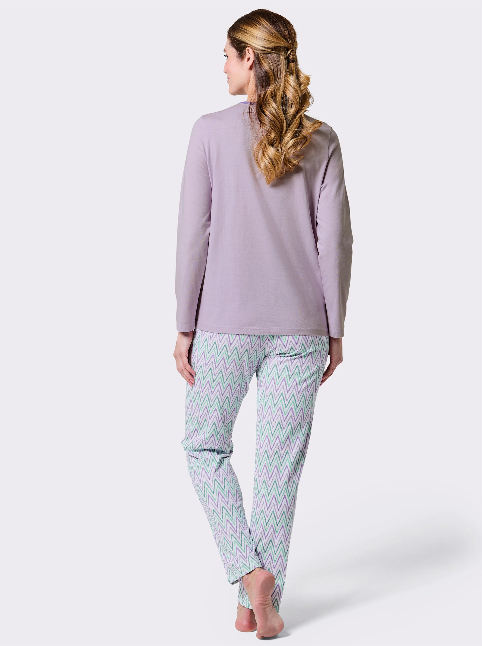 wäschepur Schlafanzüge mit bedruckter Hose - rosé + flieder