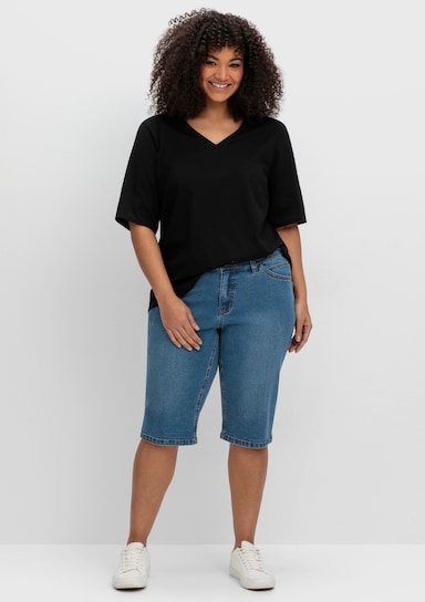 sheego Jeansbermudas - blue denim