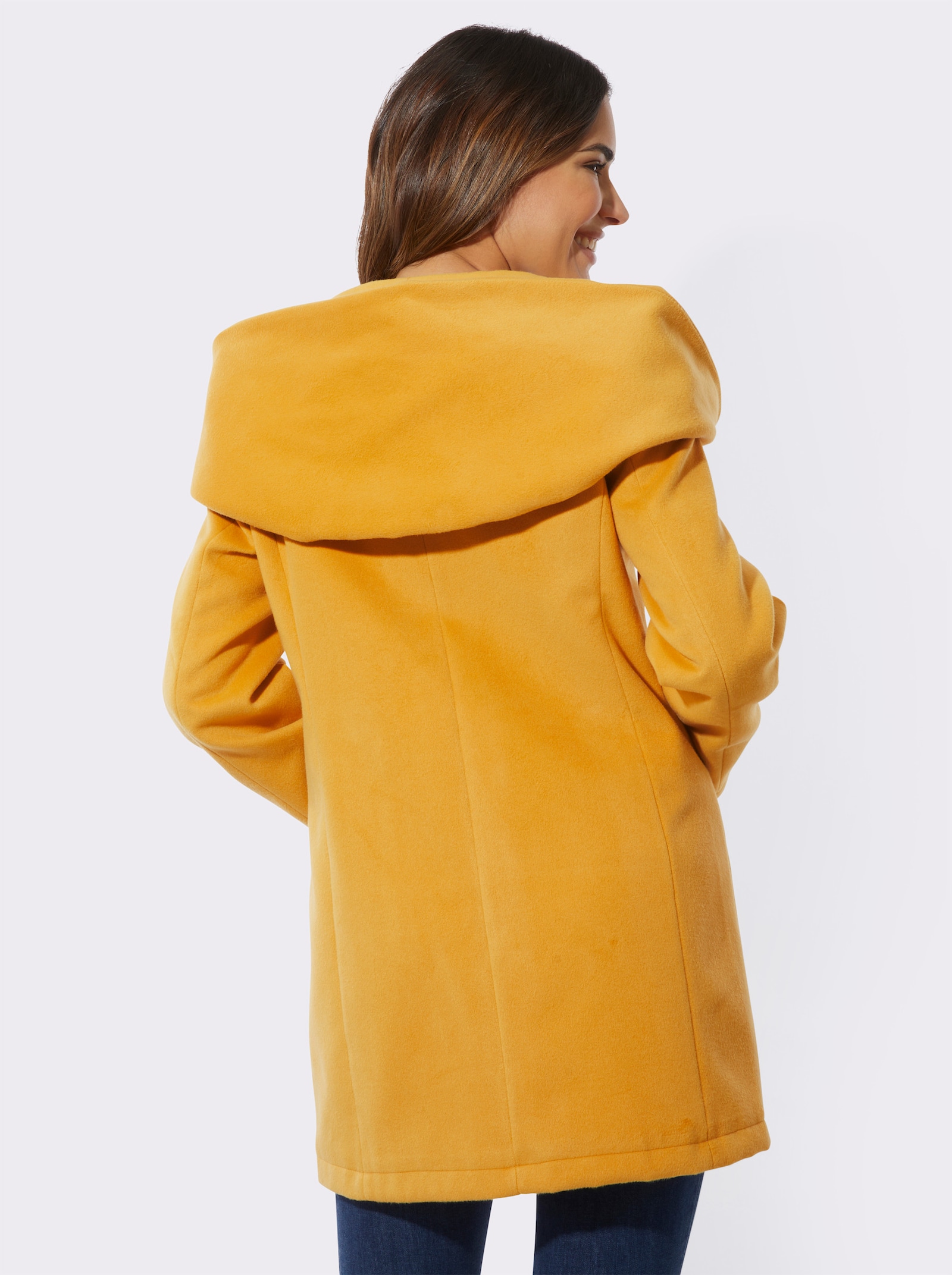 Jacke mit großer Kapuze - ocker