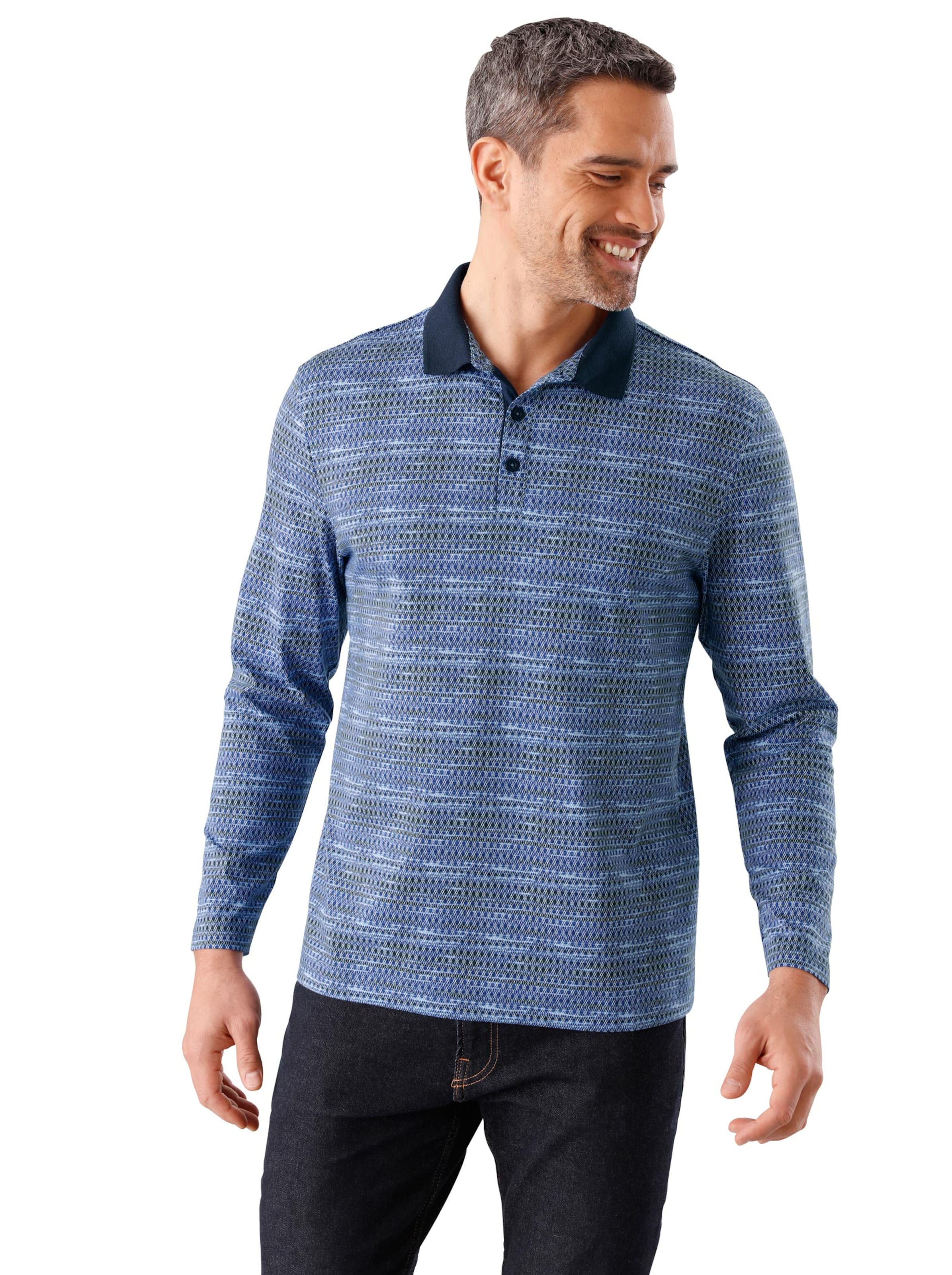 Poloshirt - blau-bedruckt