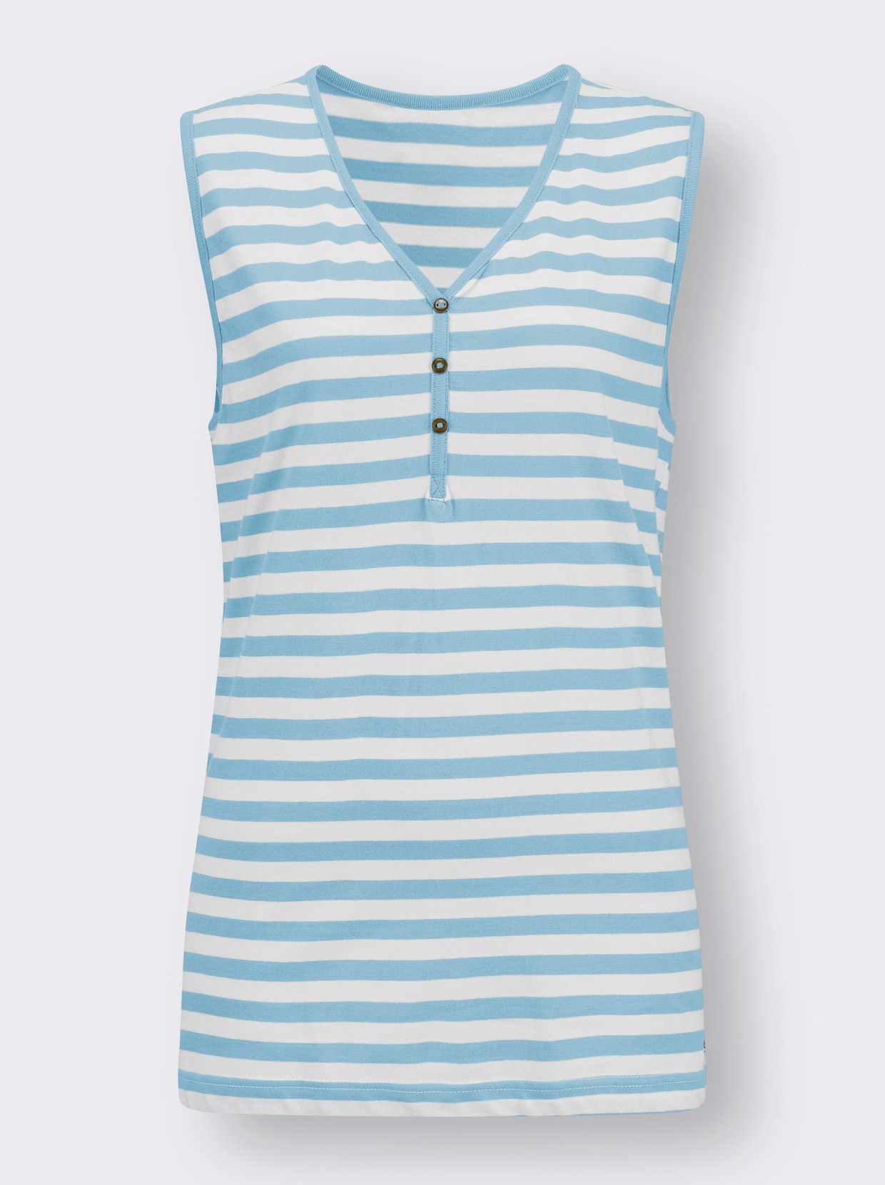 Ringelshirt - aqua-weiß-geringelt