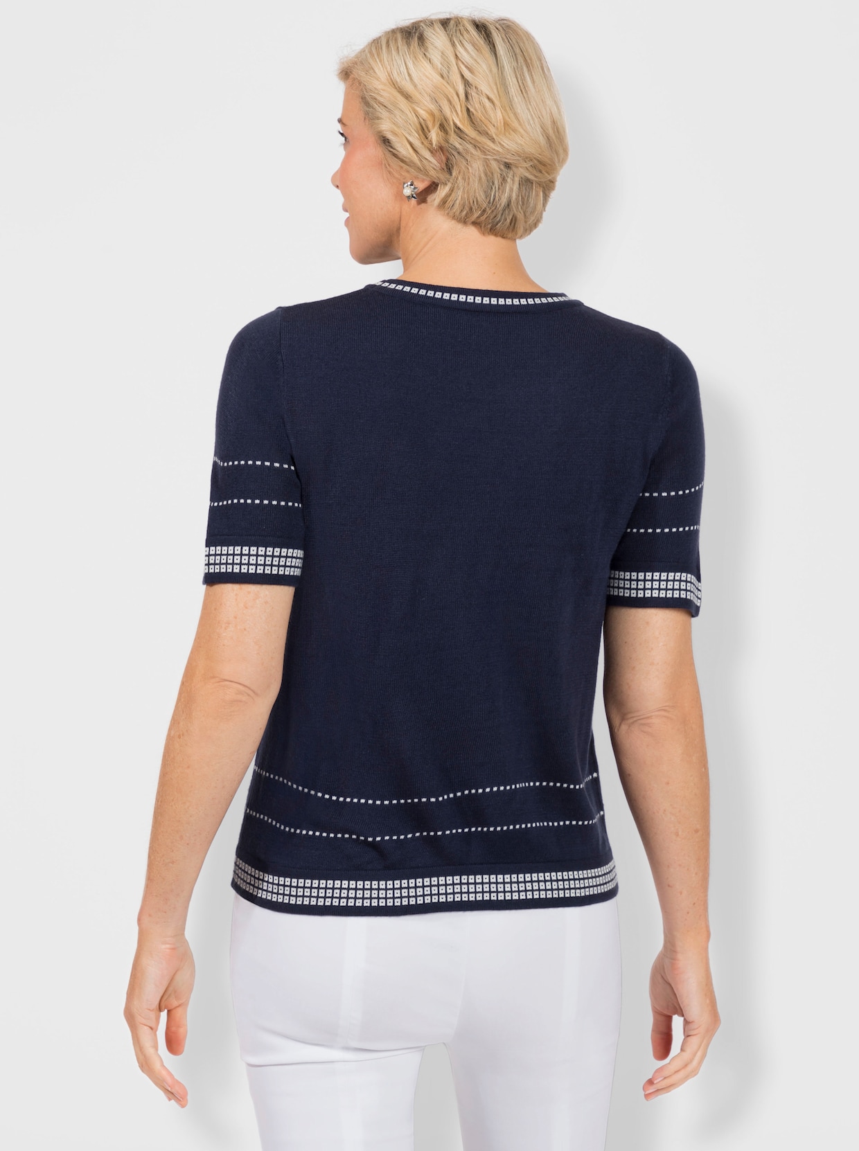 Pullover met korte mouwen - marine