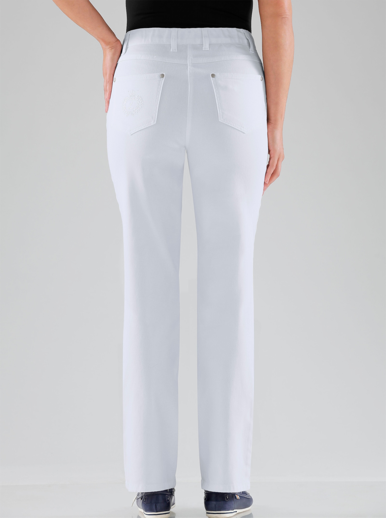 5-Pocket-Jeans mit innenliegendem Dehnbund - weiss