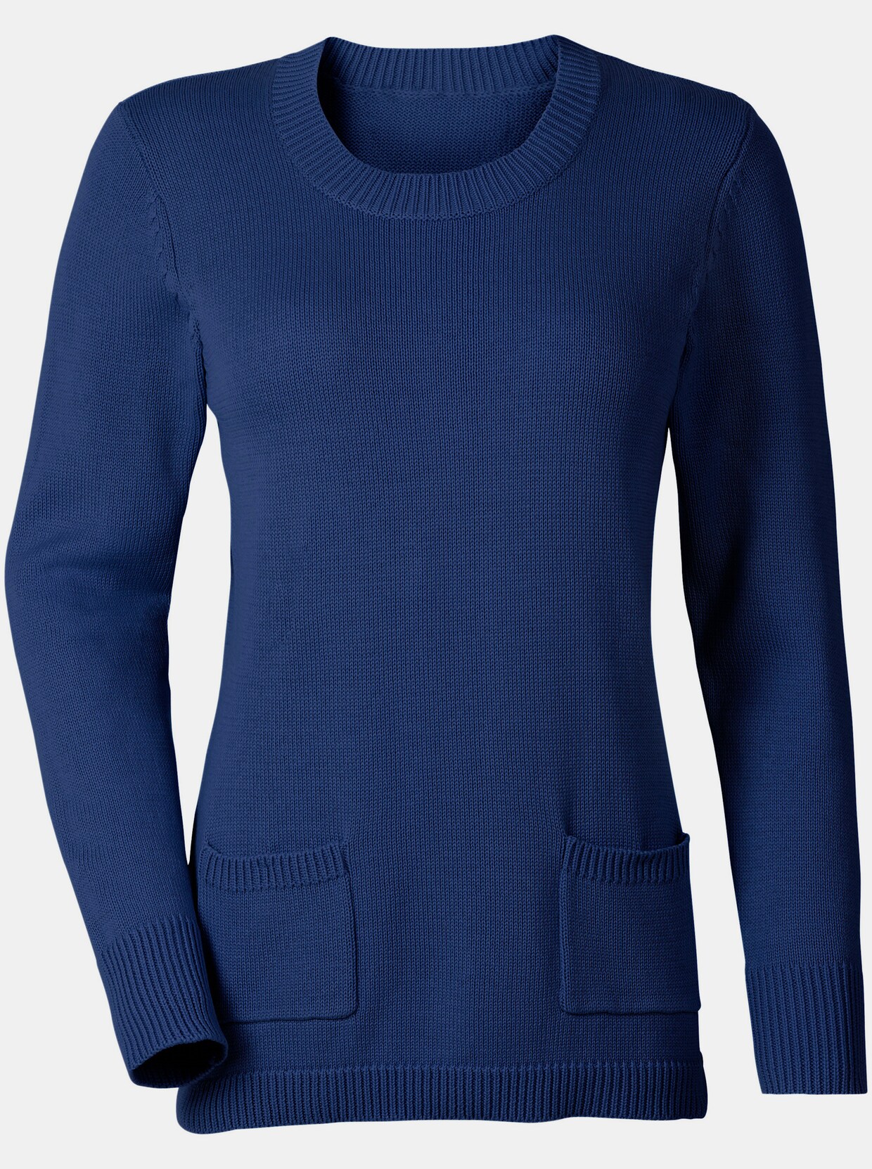 Pull col rond - bleu roi