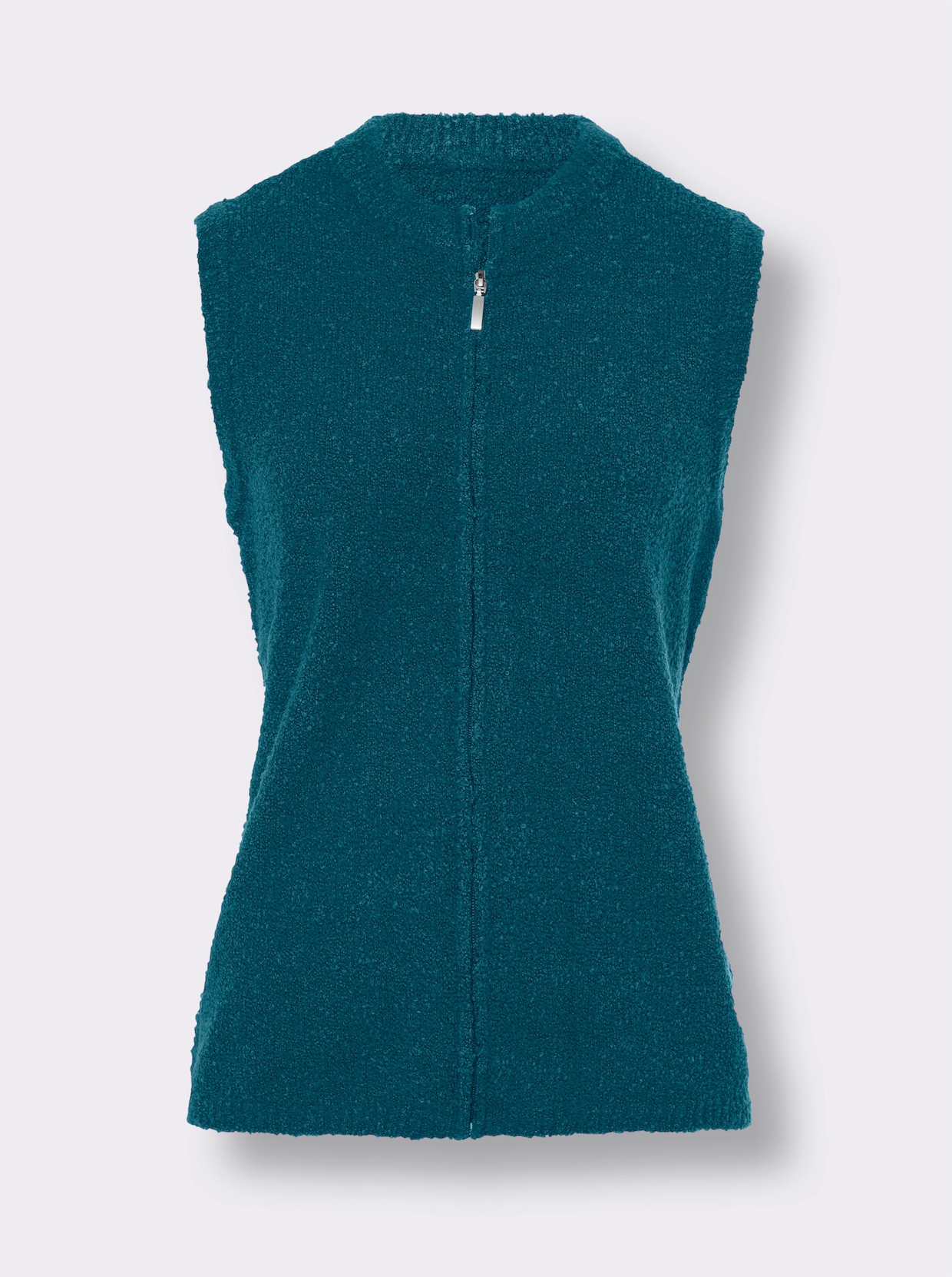 Pletená vesta - Akvamarínový melír