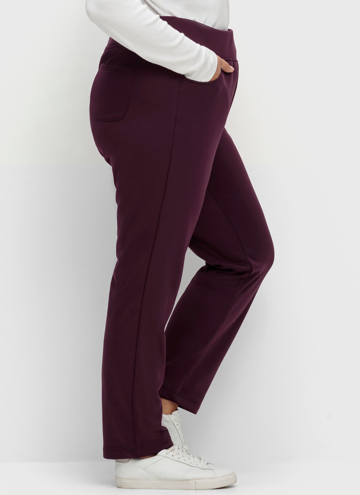 Schlupfhose mit wärmender Fleece-Innenseite - bordeaux