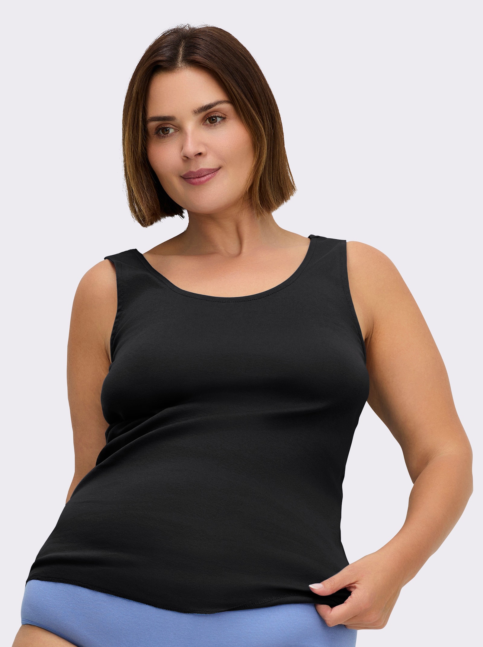 wäschepur Achseltop extralang - schwarz