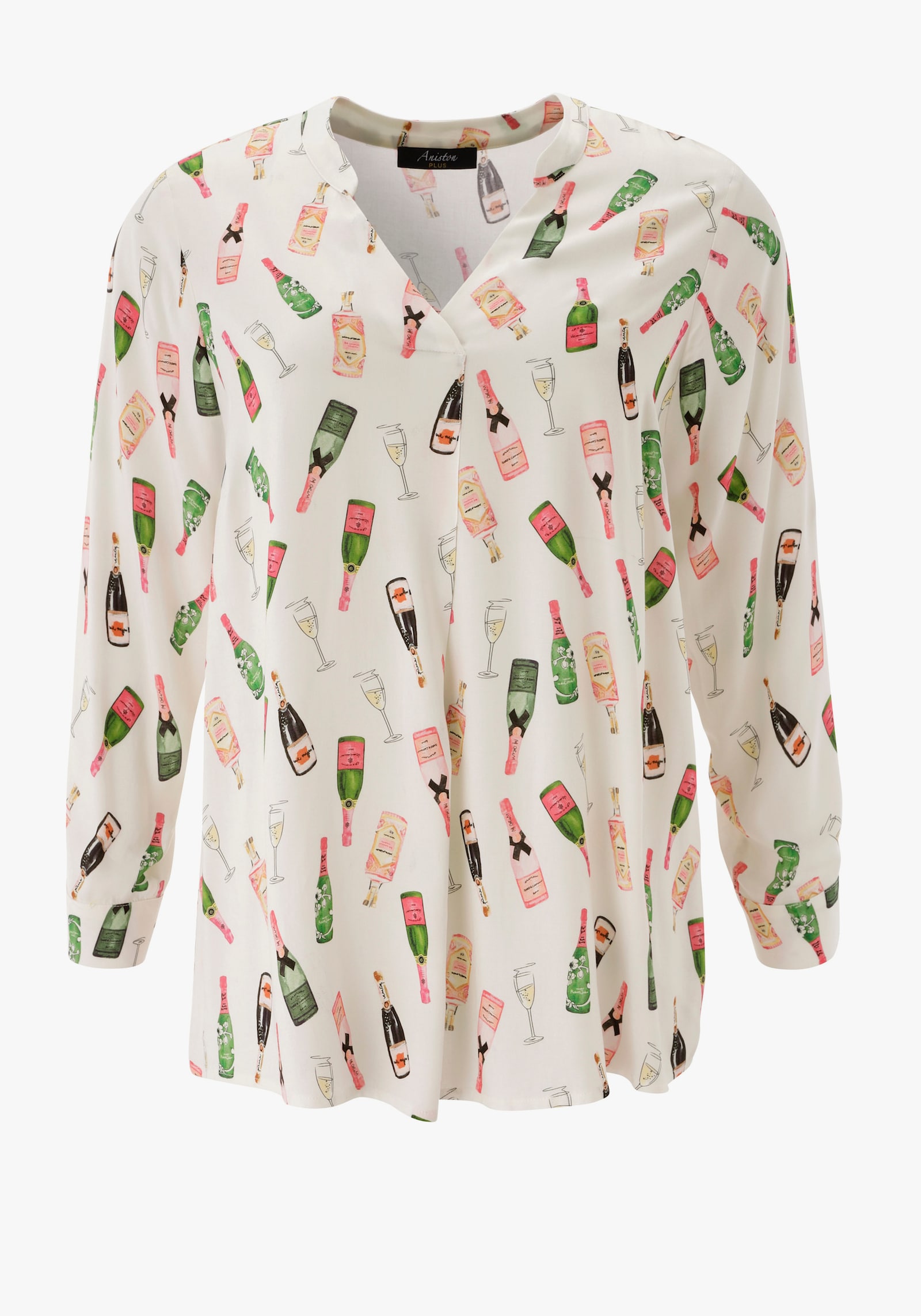 Aniston PLUS Schlupfbluse - weiß-bedruckt