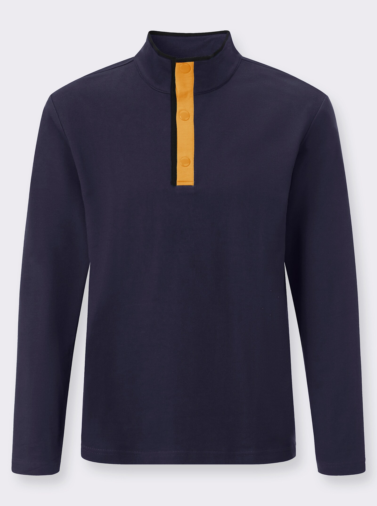 Sweatshirt mit Stehkragen - marine-ocker