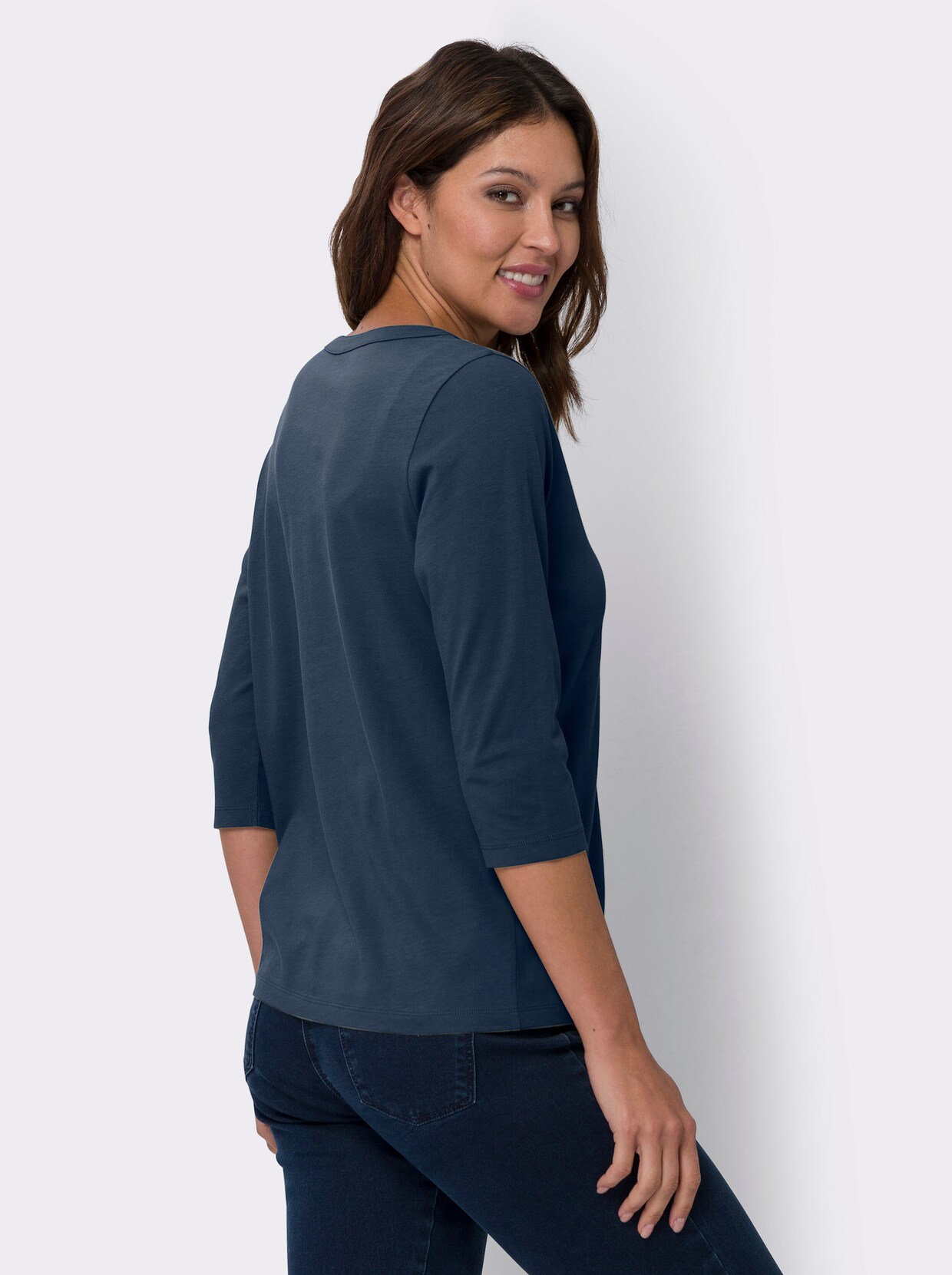 Shirt met 3/4-mouw - donkerblauw