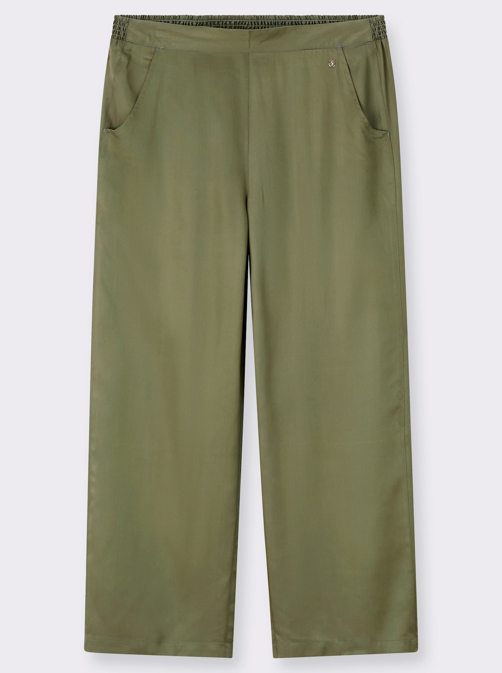 sheego Schlupfhose mit Smokbund hinten - oliv