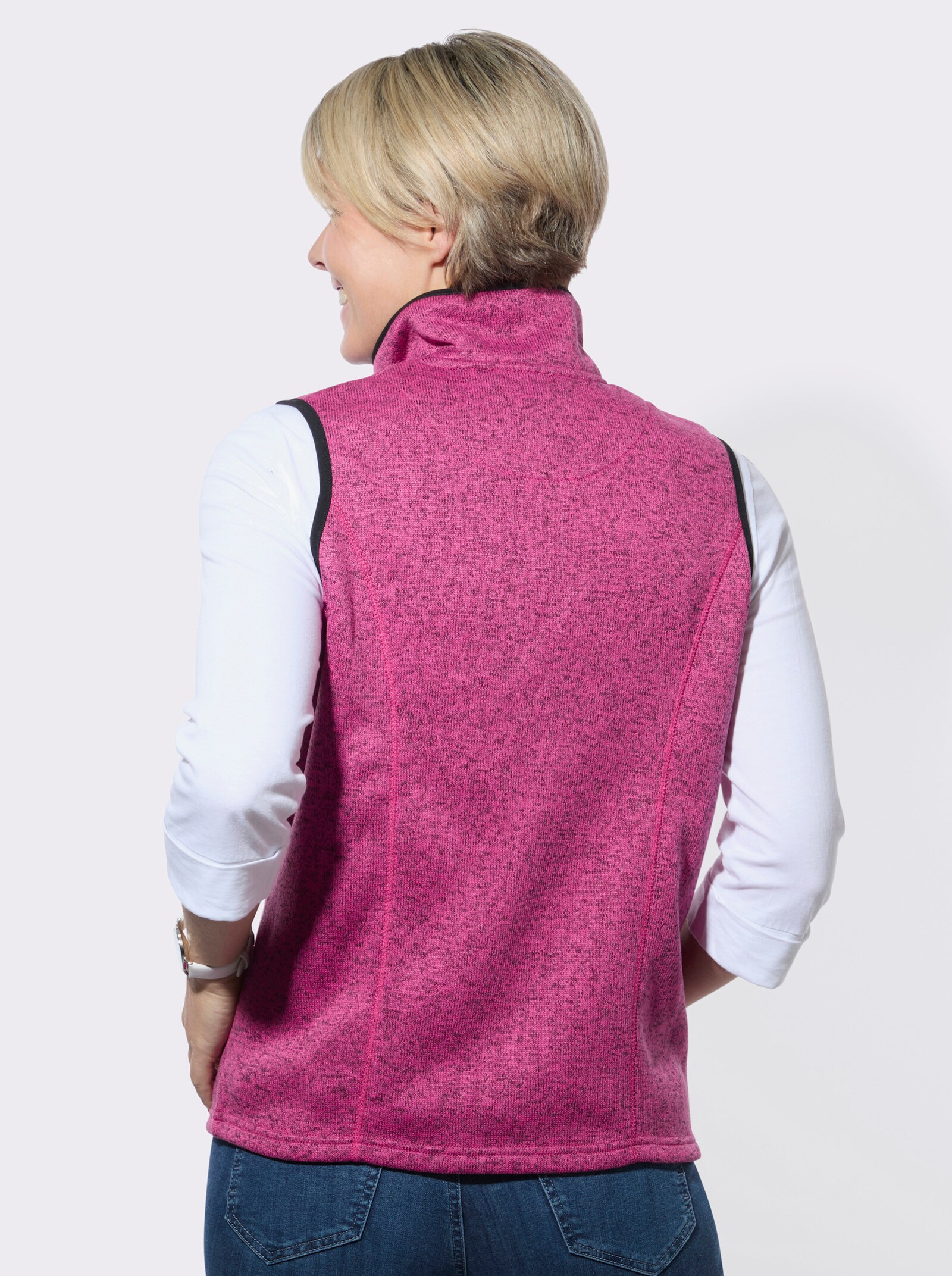 Fleeceweste mit Antipilling-Ausrüstung - fuchsia-meliert