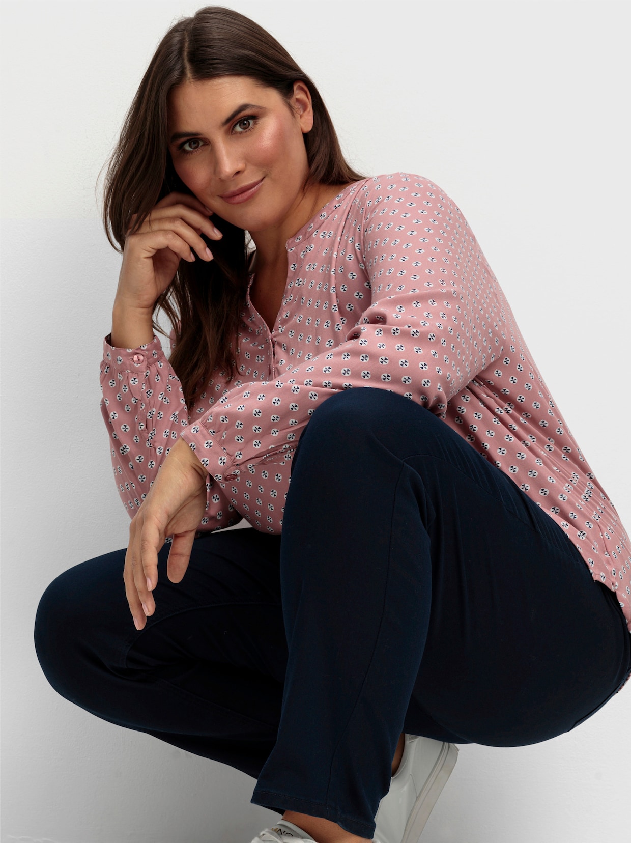 Schlupfhose mit hohem Dehnbund - marine