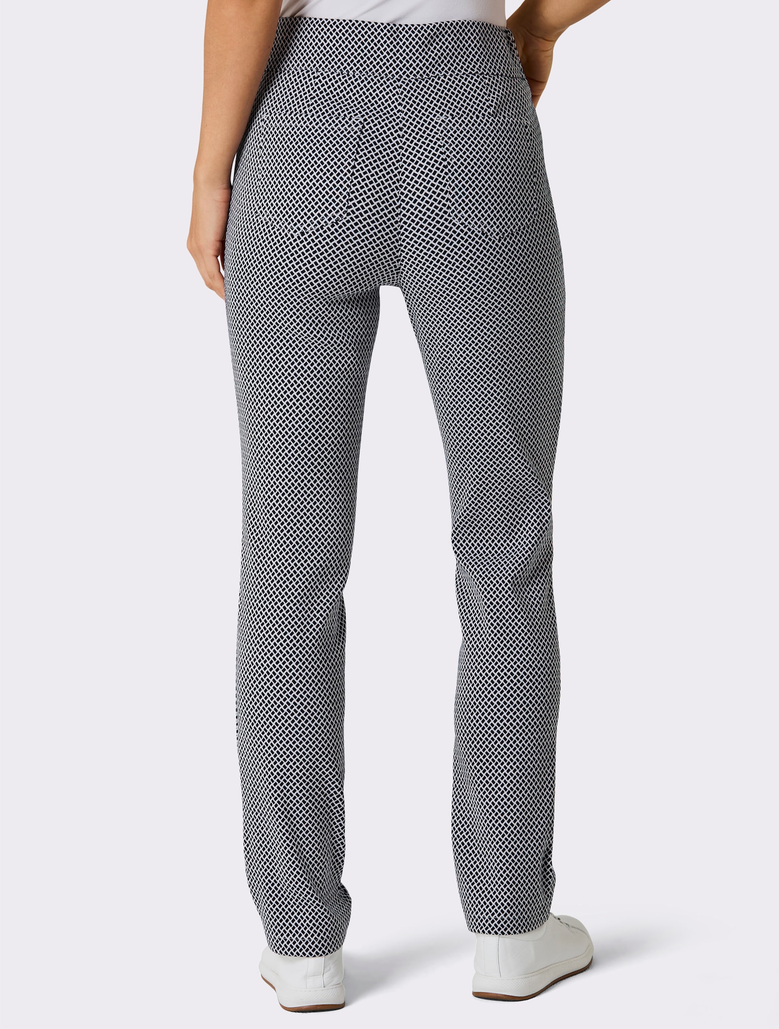 CREATION L PREMIUM Bengalinhose mit Dehnbund - marine-weiß-gemustert