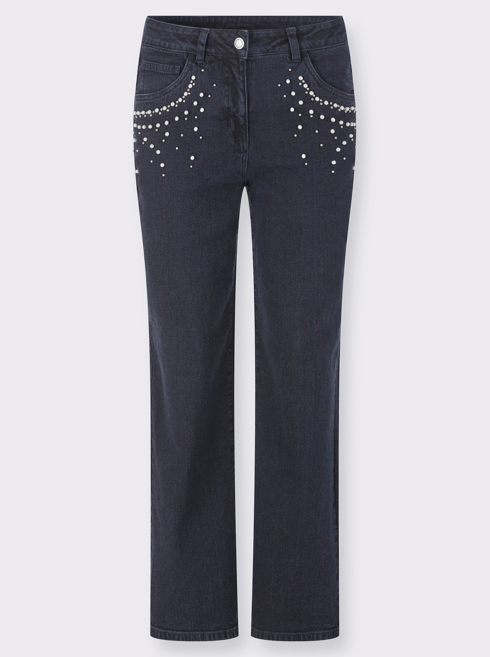 Jeans mit Zierperlen - dark blue