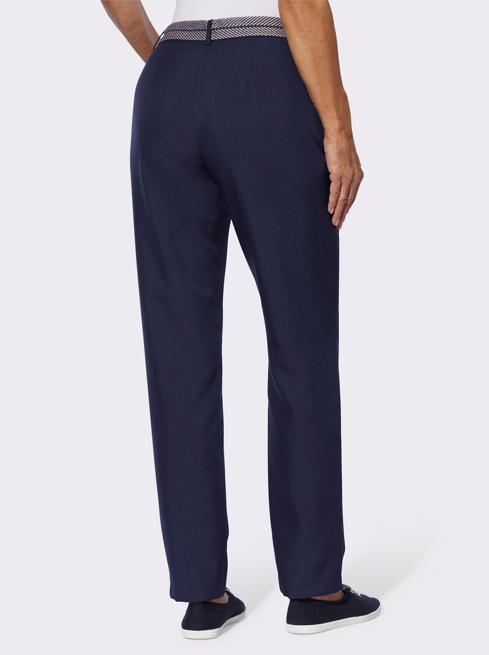 Hose mit Bindegürtel - marine