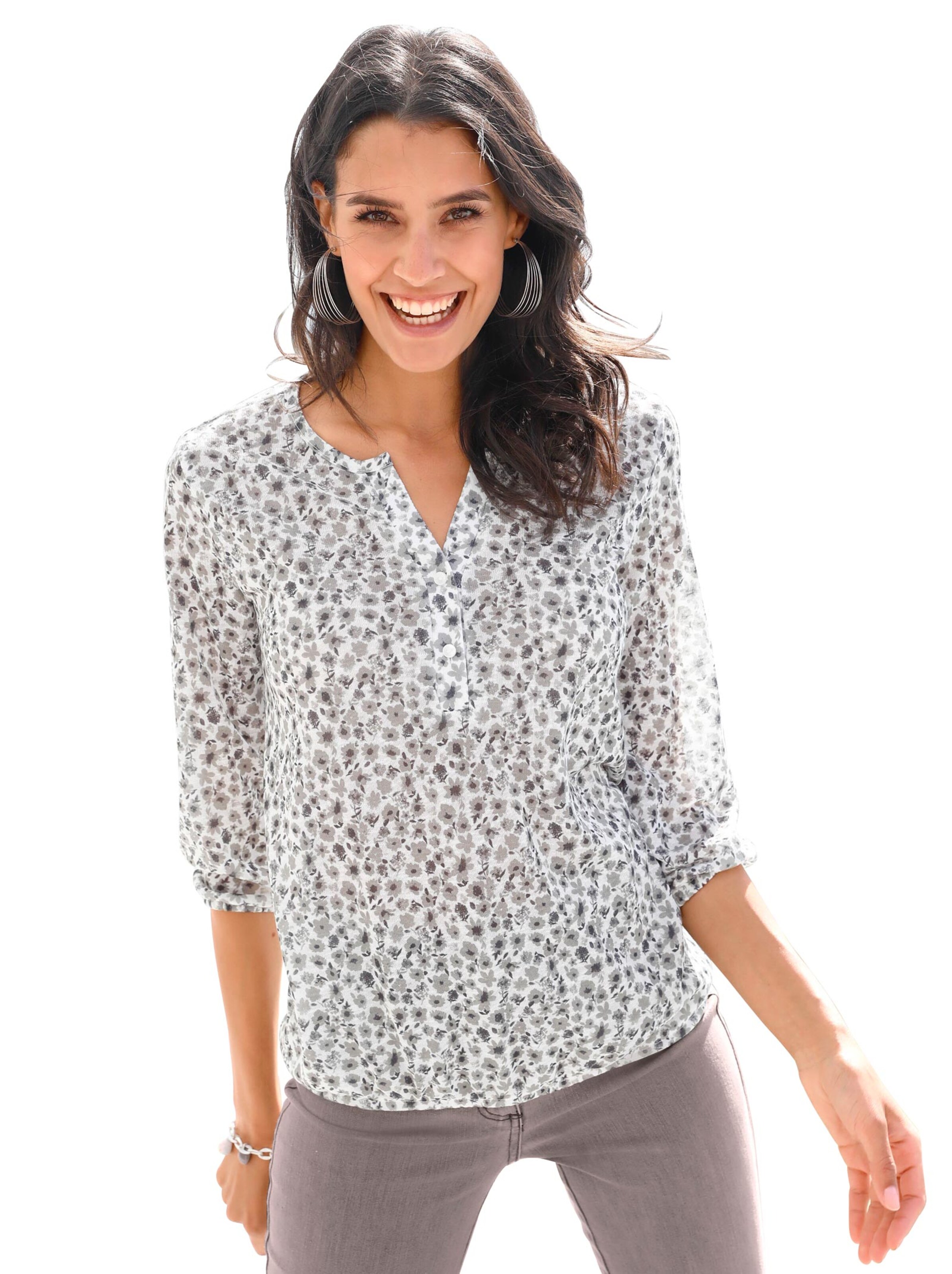 Shirt - taupe-gemustert