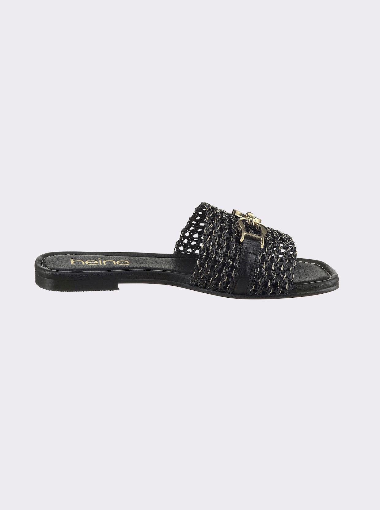 heine Pantolette - schwarz-goldfarben