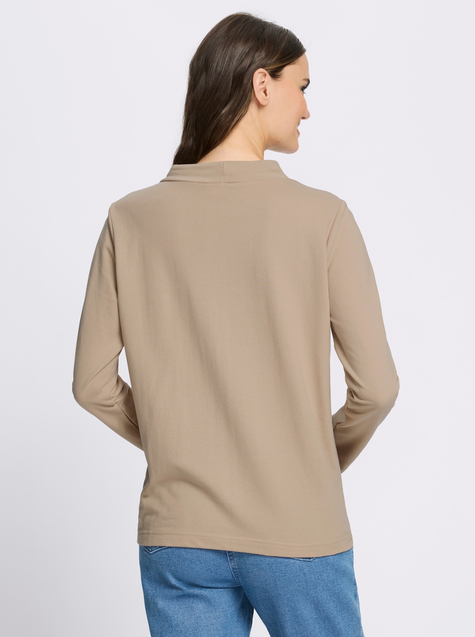 Sweatshirt mit Leo- und Folien-Print - beige-schoko