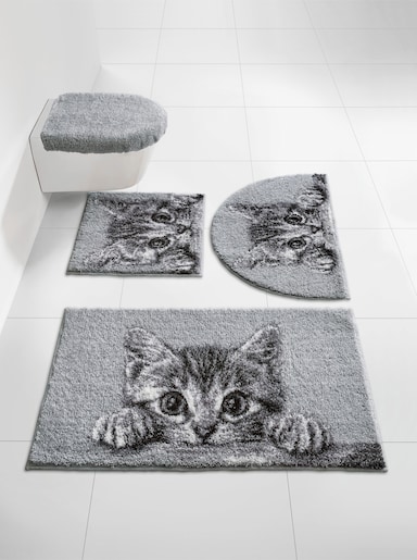 Grund Badematte - grau-gemustert