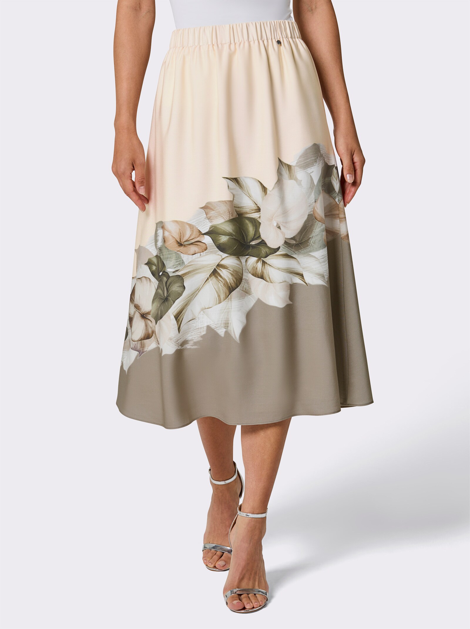 CREATION L PREMIUM Schlupfrock mit Bordüren-Druck - elfenbein-schlamm-bedruckt