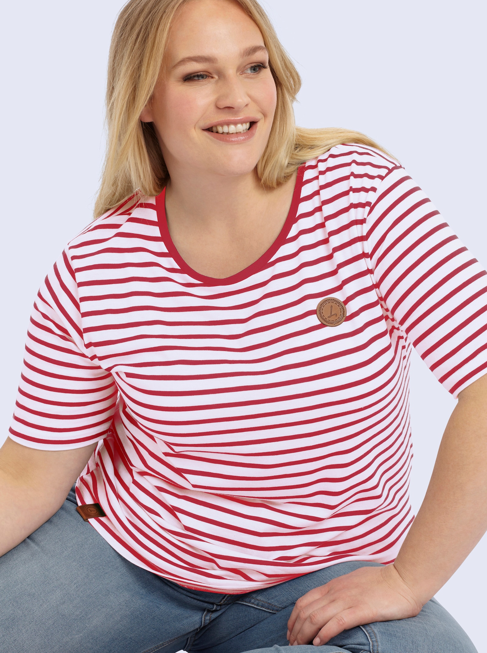 Shirt im Streifenmuster - rot-weiß-gestreift