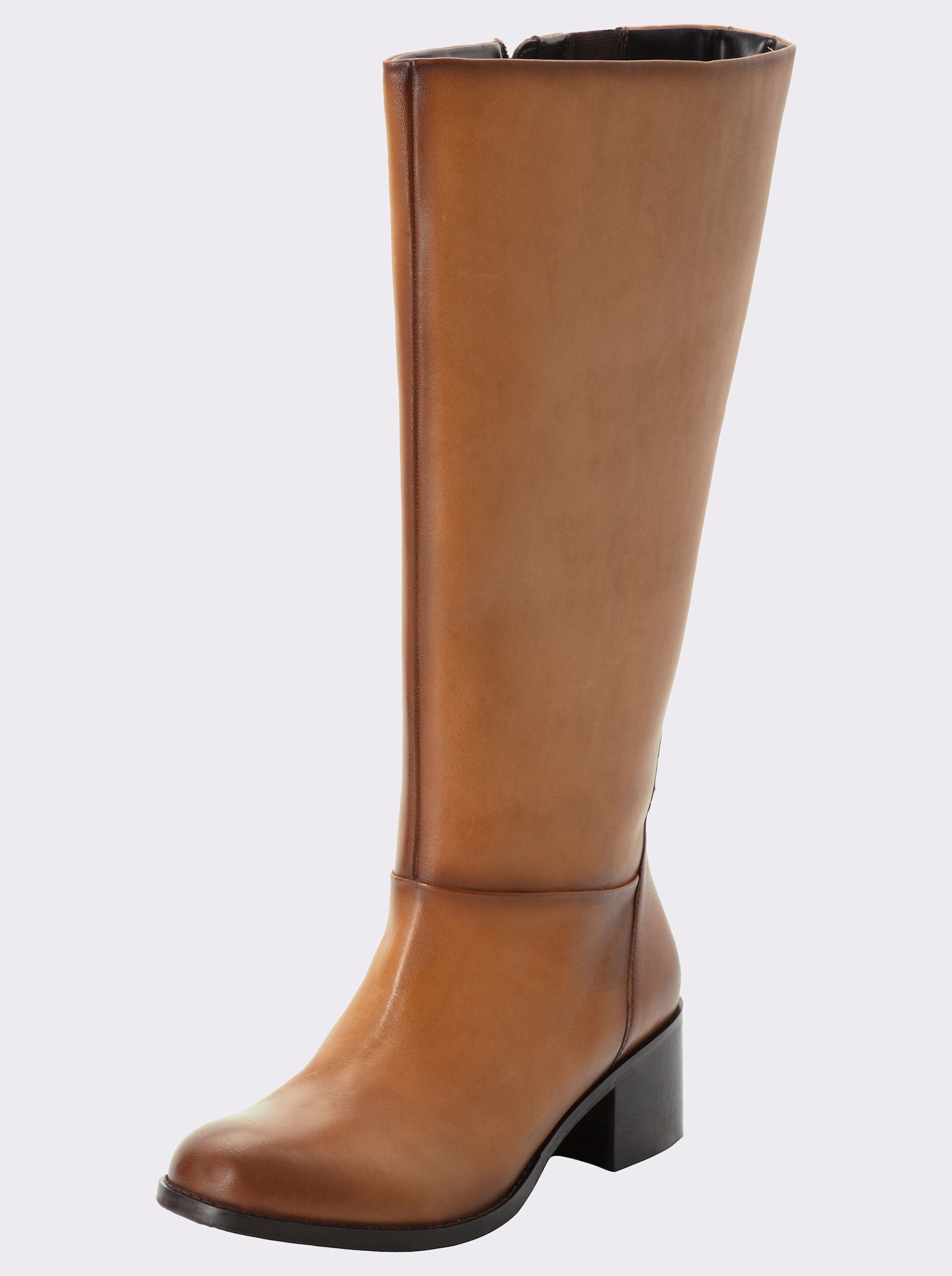 sheego Weitschaftstiefel im Used-Look - camel
