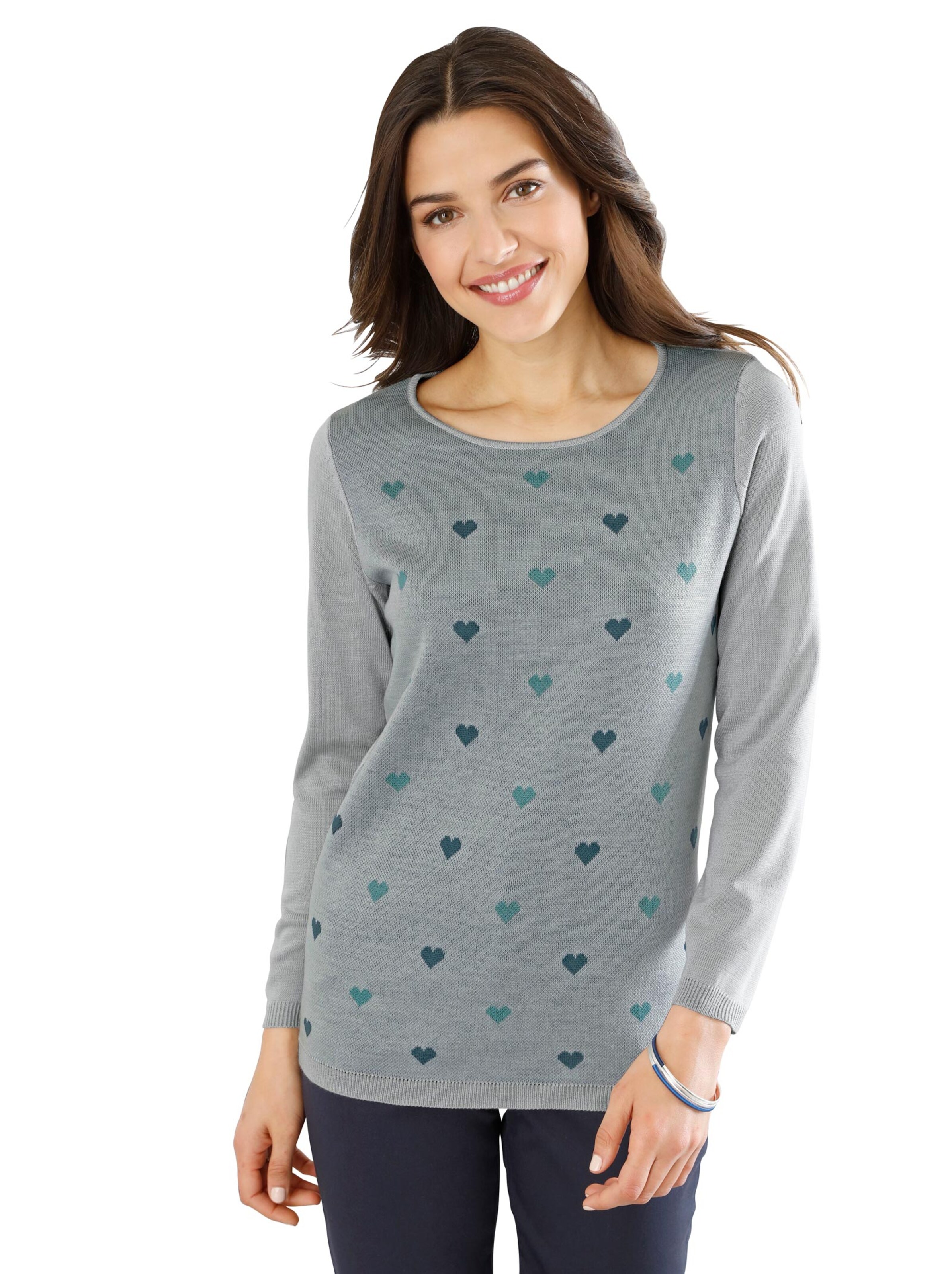 Pullover - grau-gemustert